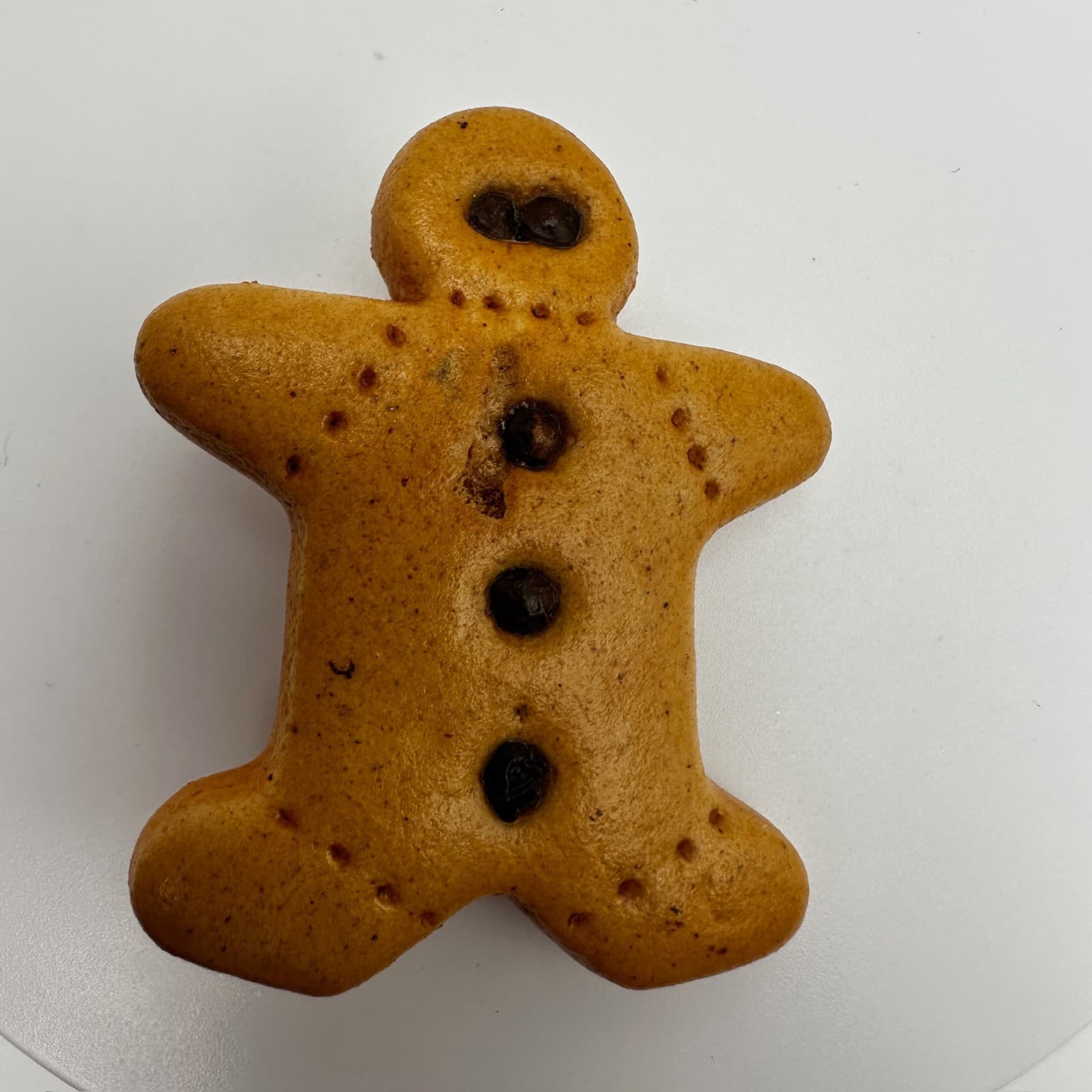 Vintage 80s Baked Gingerbread Man Cookie Dark Chocolate Chip Pin Broch Jewelry - Thumbnail 4