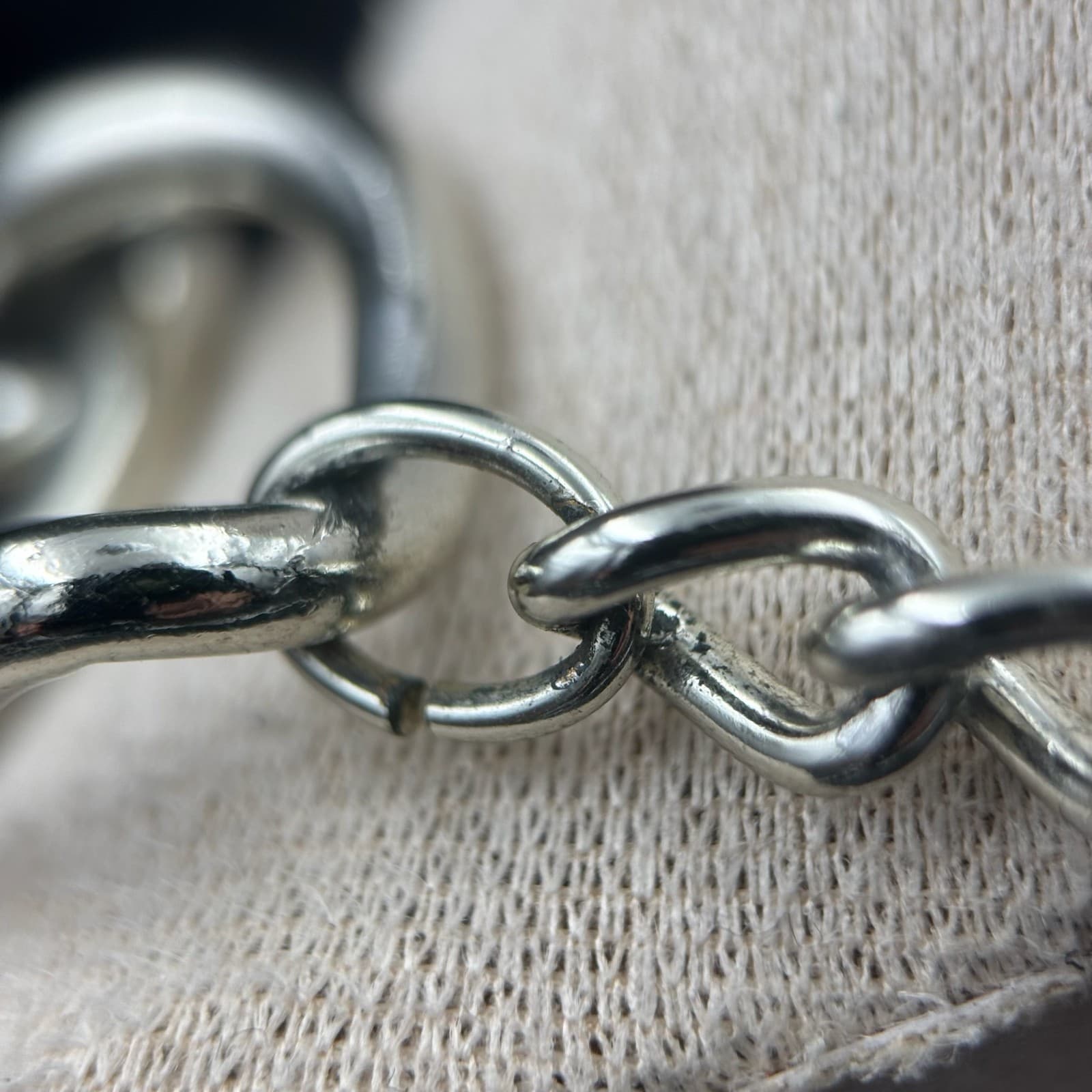 Vintage Silver-Tone Punk Edge Fashion Classic Retro Curb Link Chain Necklace - Thumbnail 6