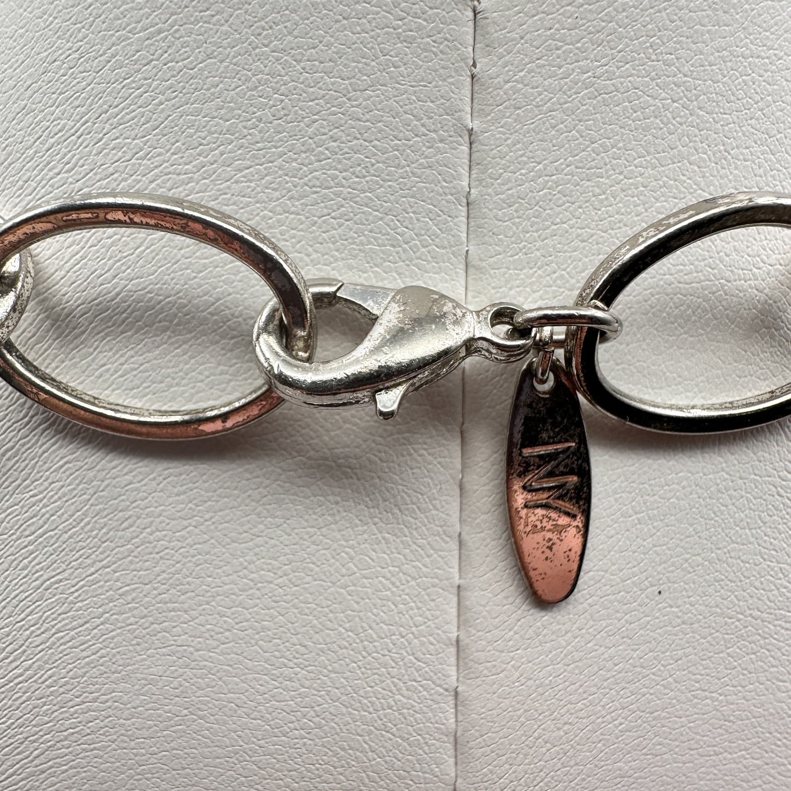 Vintage 90s NY Silver Tone Oval Link Statement Necklace Women's Classic Jewelry - Thumbnail 7