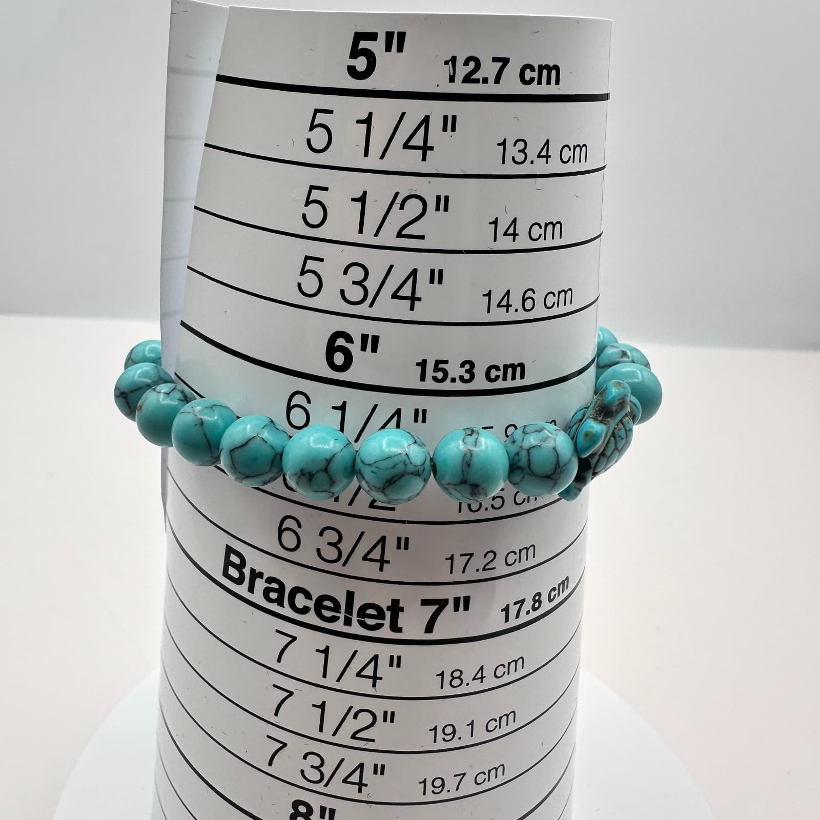 Vintage 90s Turtle Turquoise Stretch Beaded Bracelet Women's Classic Jewelry - Thumbnail 7