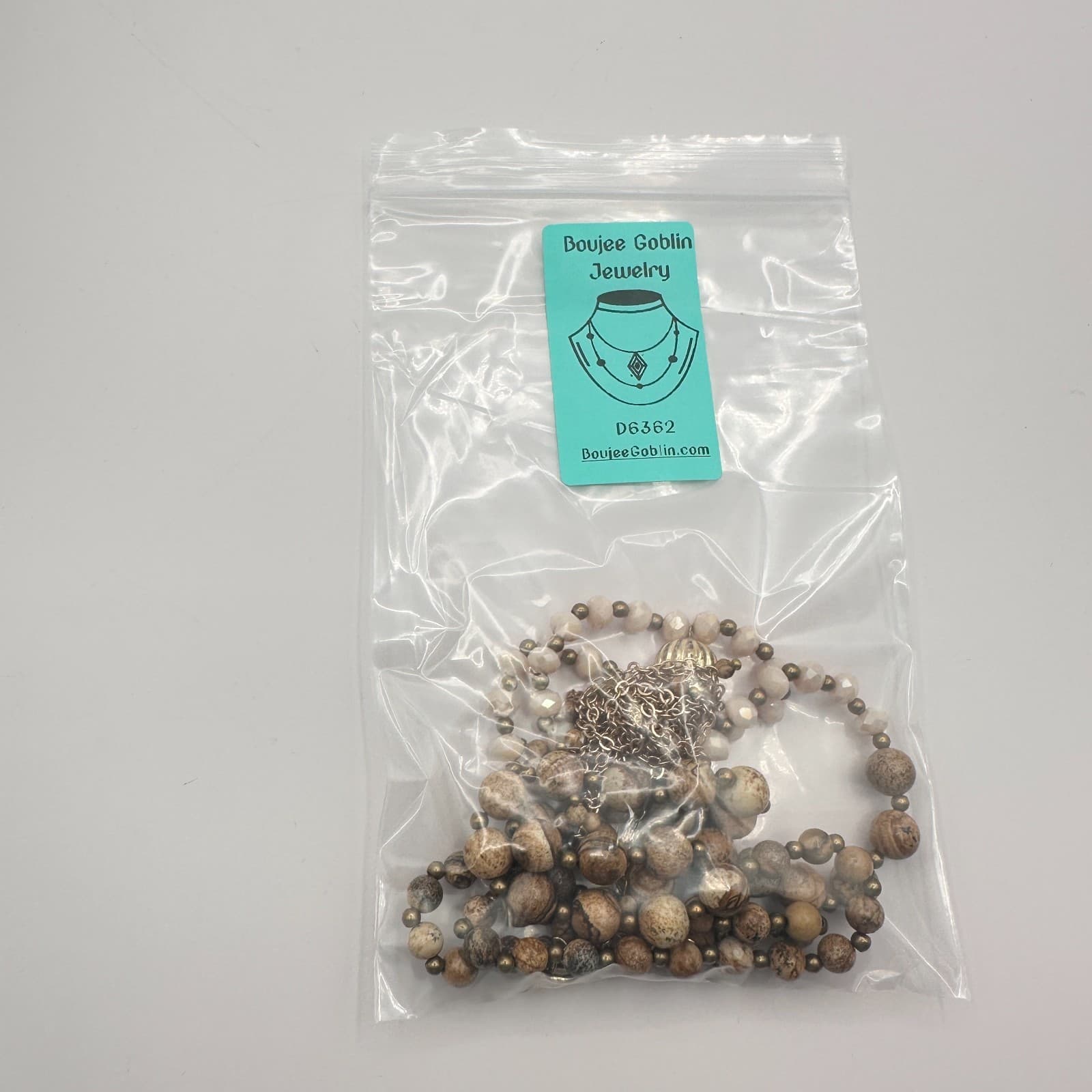 Vintage 80s Bronze Chain Tassel Pendant Sophisticated Multi Bead Strand - Thumbnail 9