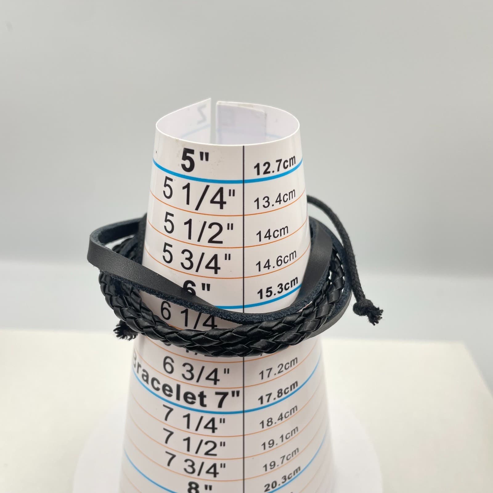 Vintage Y2K Black Multi-Layer Faux Leather Wrap Bracelet Braided Cord Jewelry - Thumbnail 7