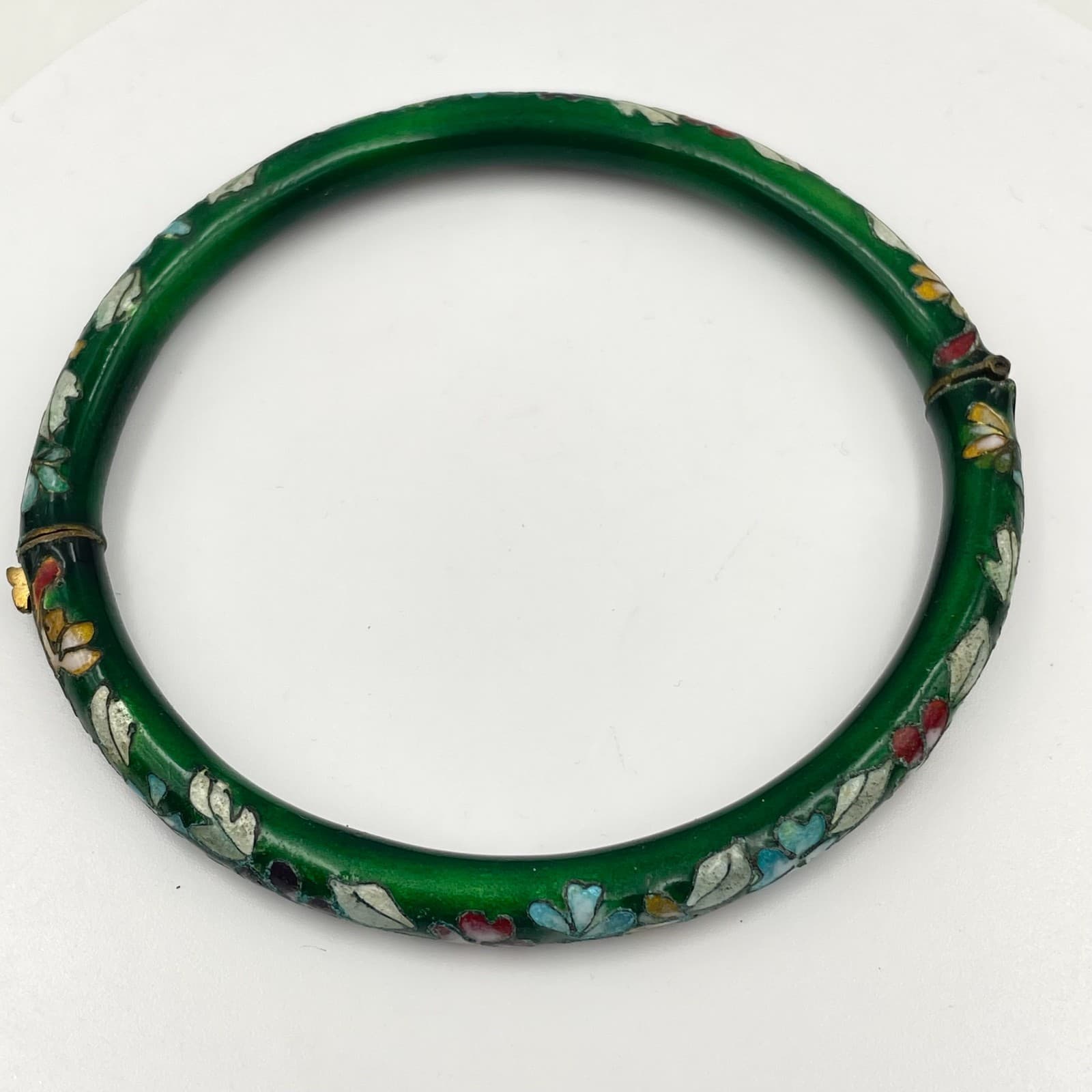 Vintage 80s 90s Gold/Silver Tone Floral Enamel Bracelet Set Boho Women's Jewelry - Thumbnail 7