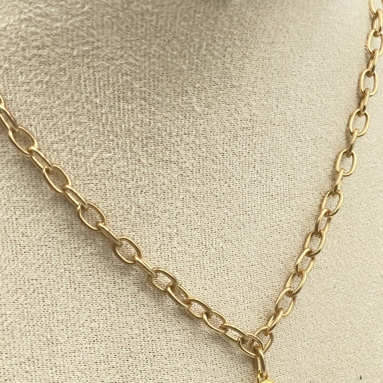 Vintage 90s Anne Klein Gold Tone Red Enamel Anchor Pendant Necklace Nautical - Thumbnail 5