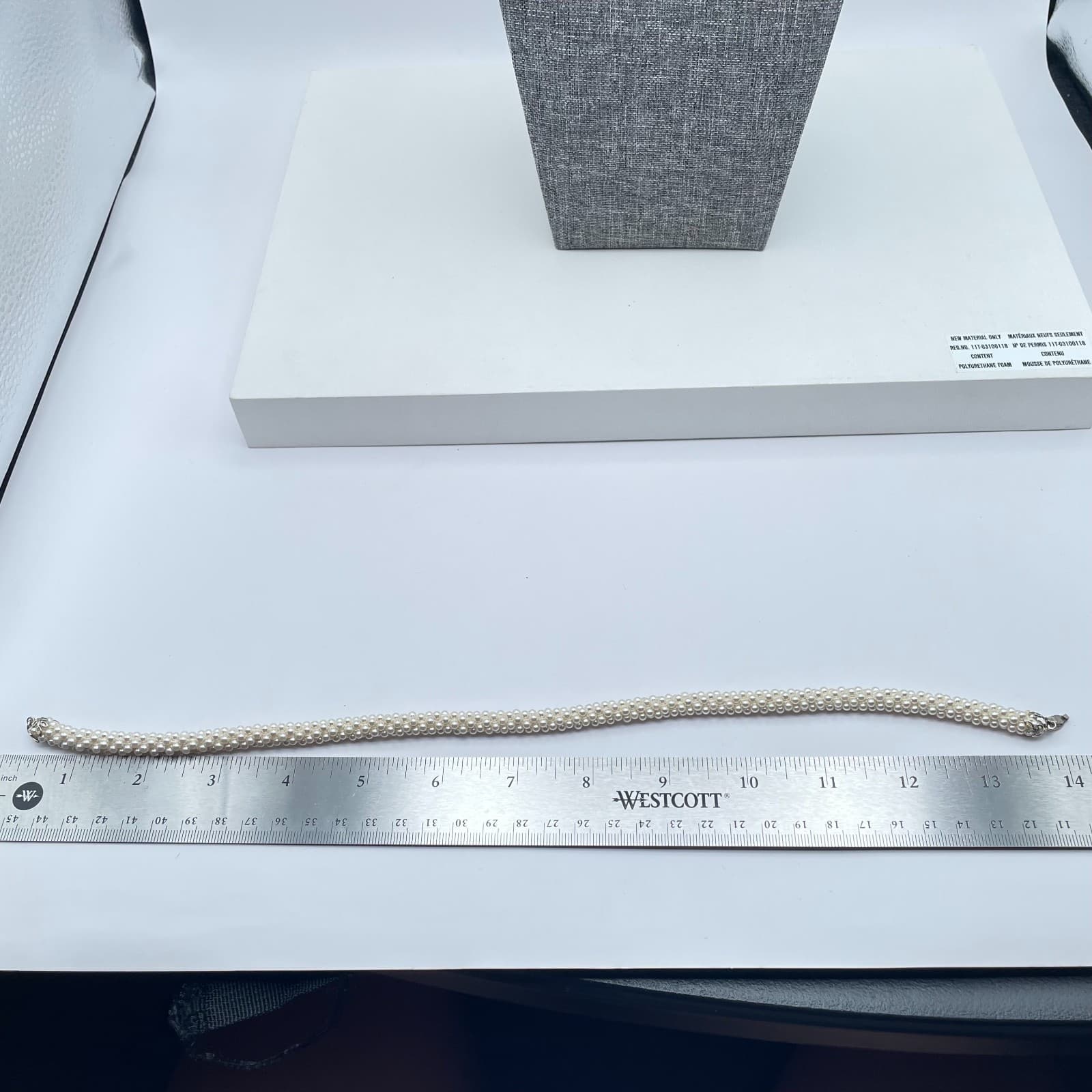 Vintage 80s Silver Tone White Twisted Multi-Strand Woven Pearl Necklace Jewelry - Thumbnail 6