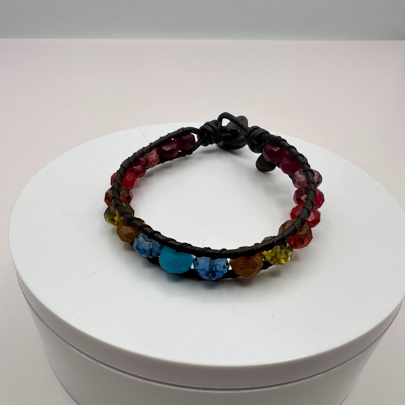 Vintage Y2K Fossil Faceted Beaded Bracelet Boho Women's Classic Jewelry - Thumbnail 2