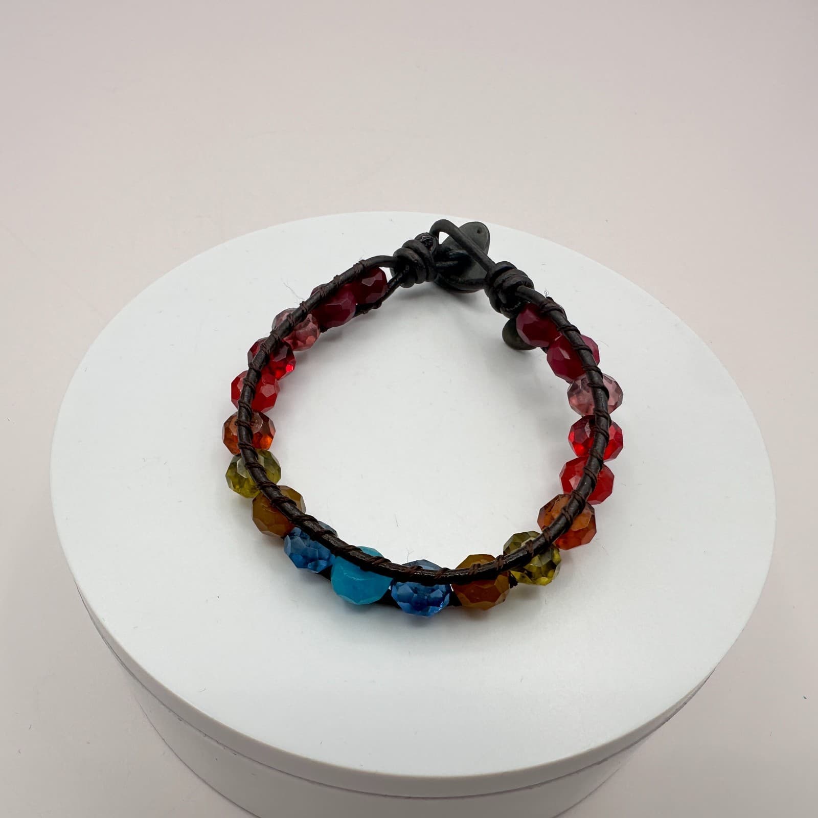 Vintage Y2K Fossil Faceted Beaded Bracelet Boho Women's Classic Jewelry - Thumbnail 3