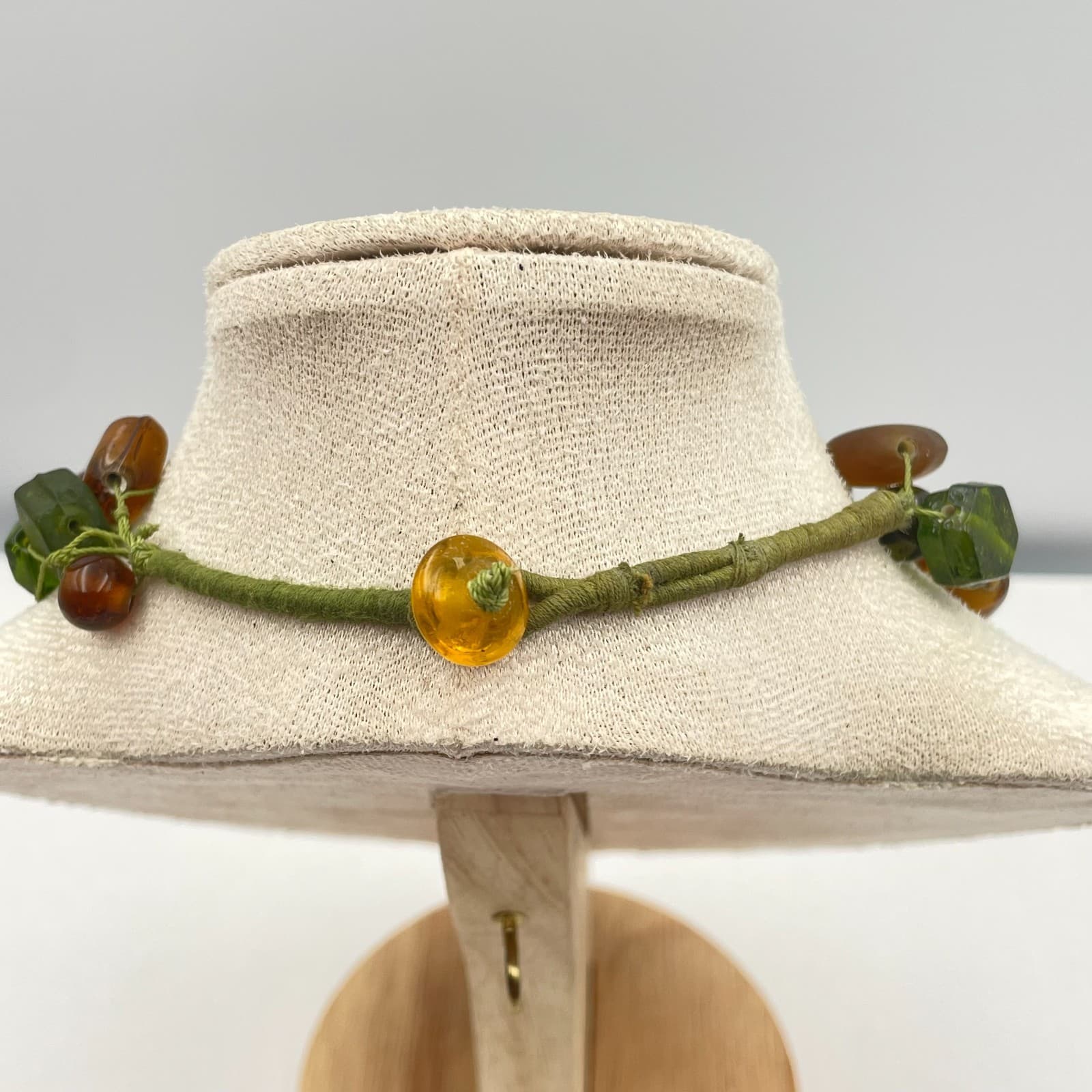 Vintage Y2K Boho Chunky Glass Bead Multi-Strand Earth Tones Women's Necklace - Thumbnail 8