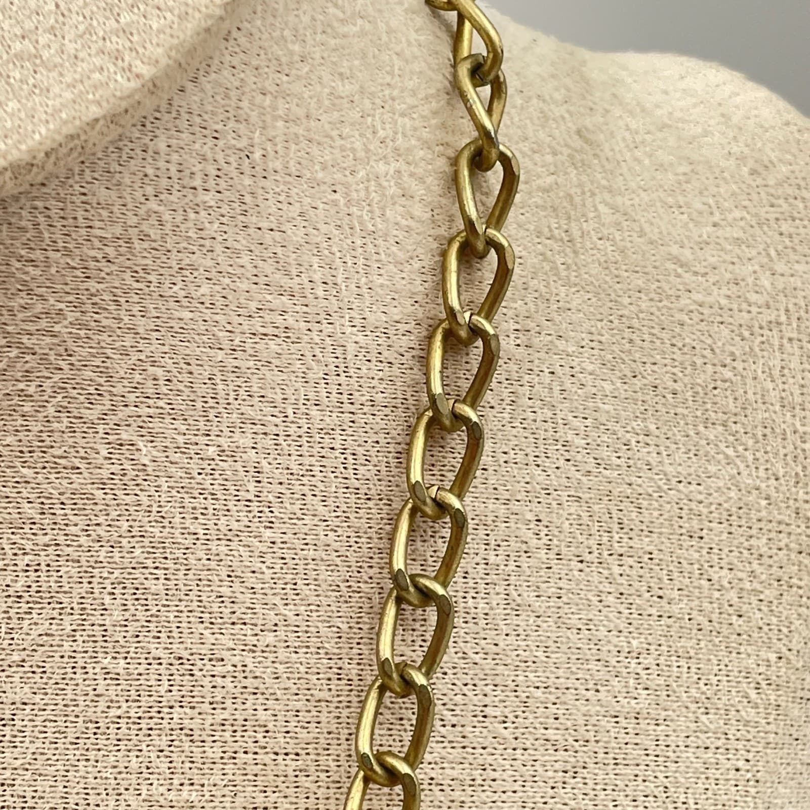 Vintage 90s Robert Rose Floral Bib Necklace Gold Tone Glass Pearl Coral Pink - Thumbnail 5