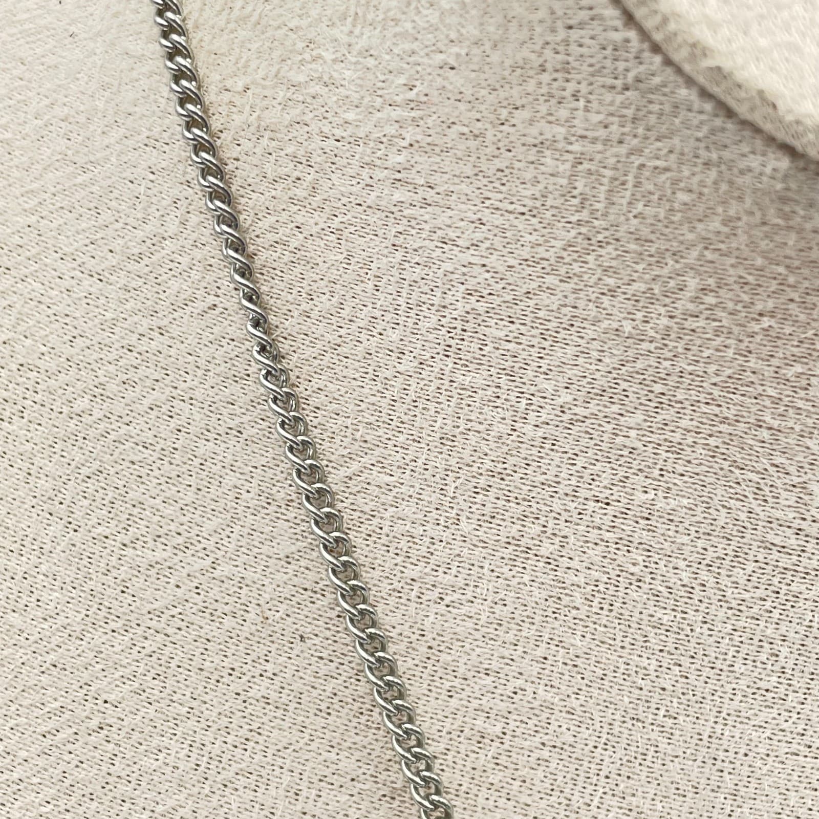 Vintage 90s Silver Tone Geometric Triple Triangle Tiered Pendant Necklace Modern - Thumbnail 5