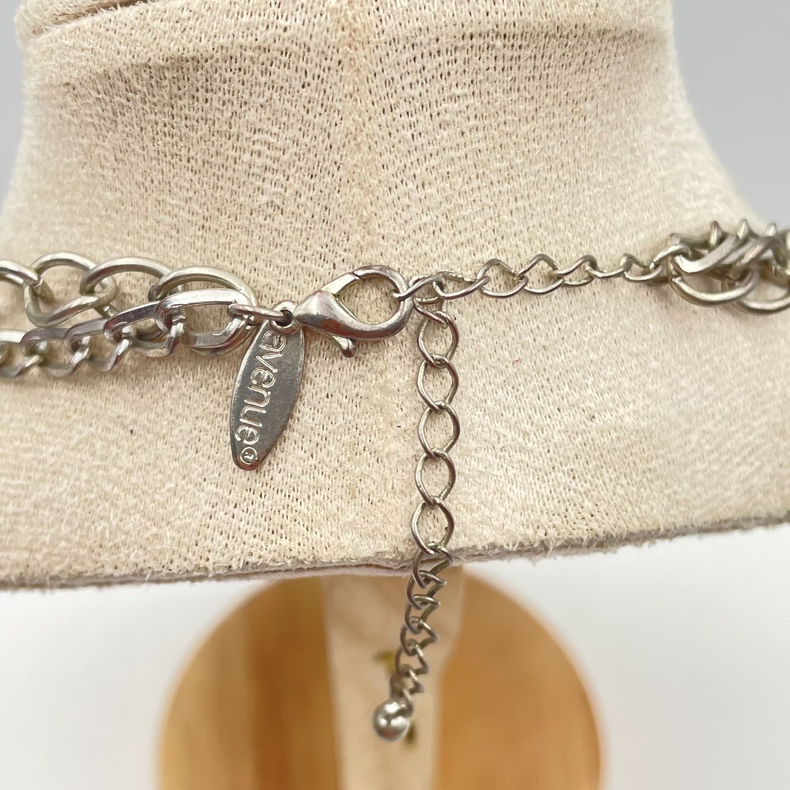 Vintage Y2K Avenue Silver Tone Double Strand Chain Necklace Statement Jewelry - Thumbnail 7