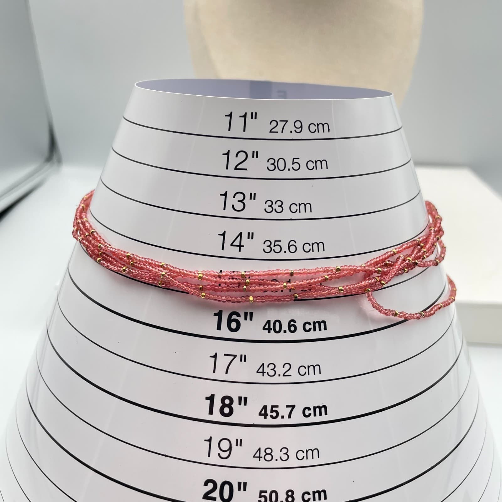 Vintage Y2K Gold Tone Multi Strand Seed Bead Necklace Red Boho Women's Jewelry - Thumbnail 7