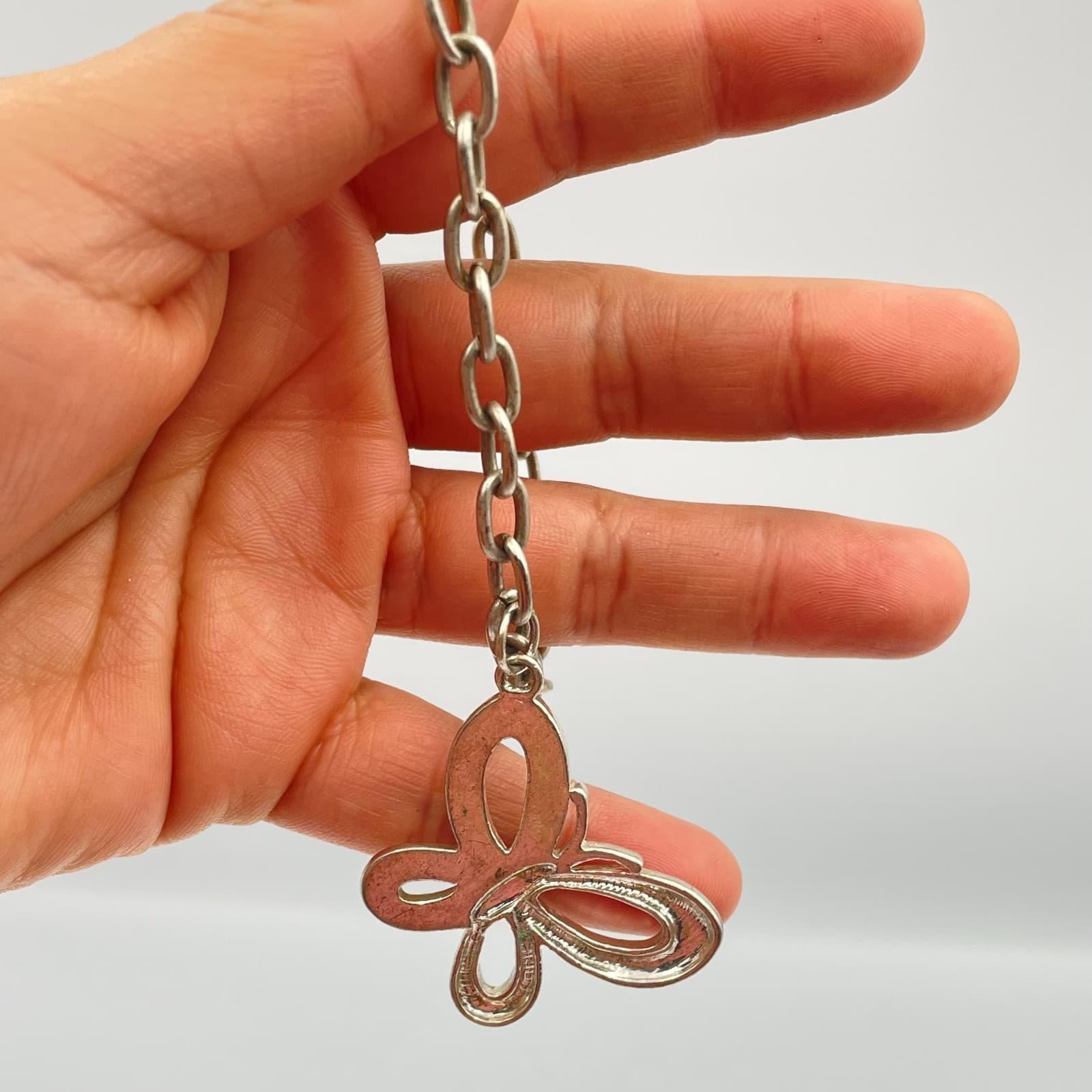 Vintage Y2K Silver Tone Butterfly Charm Bracelet Rhinestone Women's Jewelry - Thumbnail 7