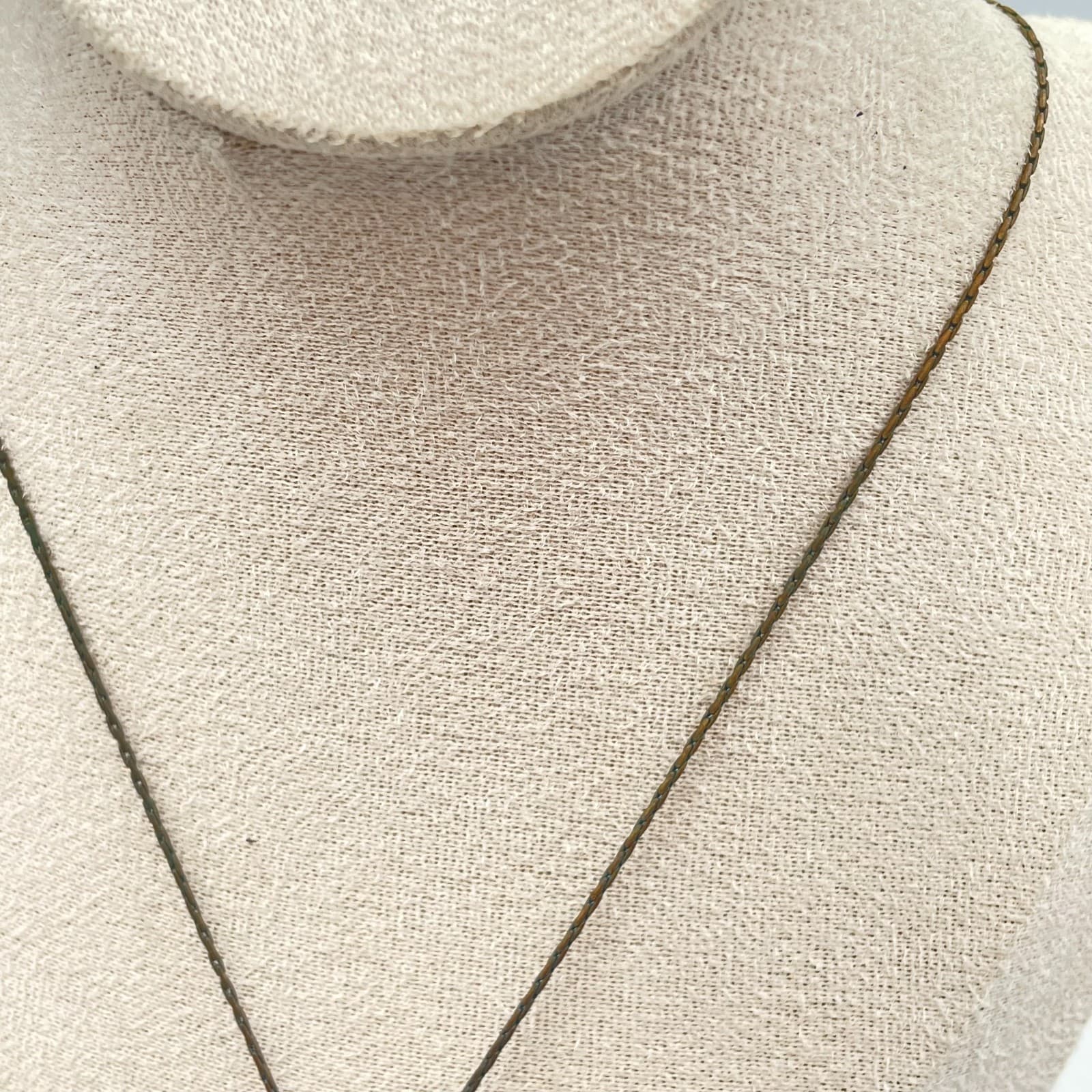 Vintage Y2K Bronze Tone Heart Pendant Necklaces Pink Glass Boho Fashion Jewelry - Thumbnail 5