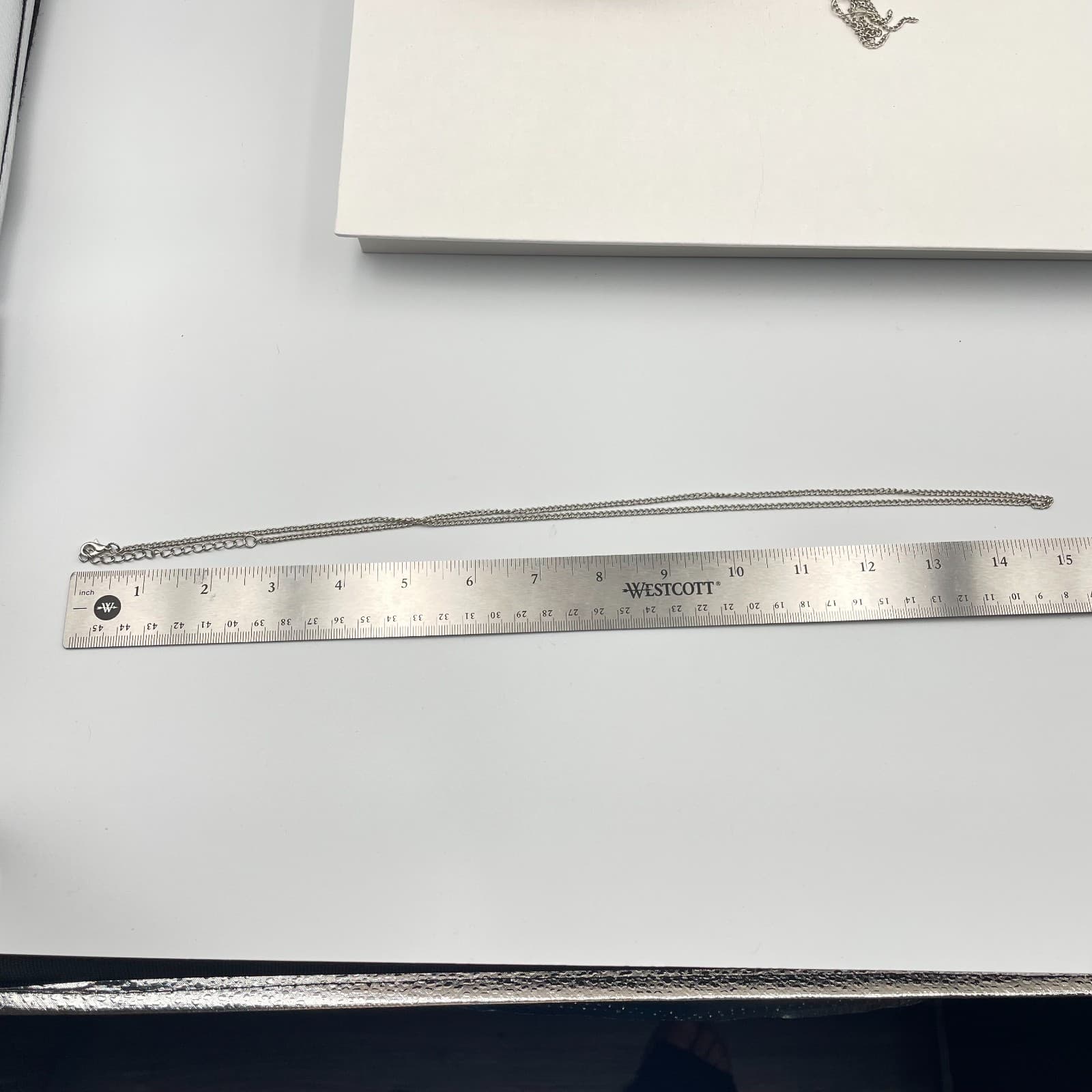 Vintage 90s Silver Tone Curb Chain Necklace & Triple Dangle Earrings Jewelry Set - Thumbnail 13