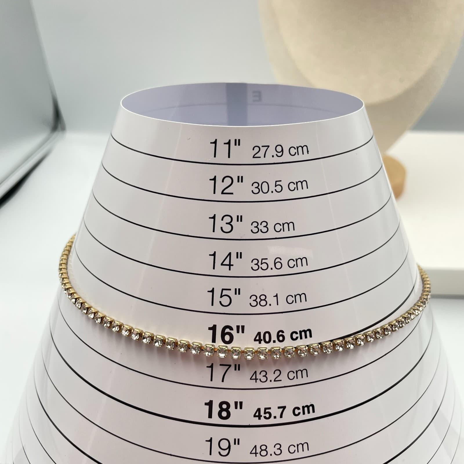 Vintage 90s Sugarfix Gold Tone Clear Glass Tennis Necklace Minimalist Modern - Thumbnail 10