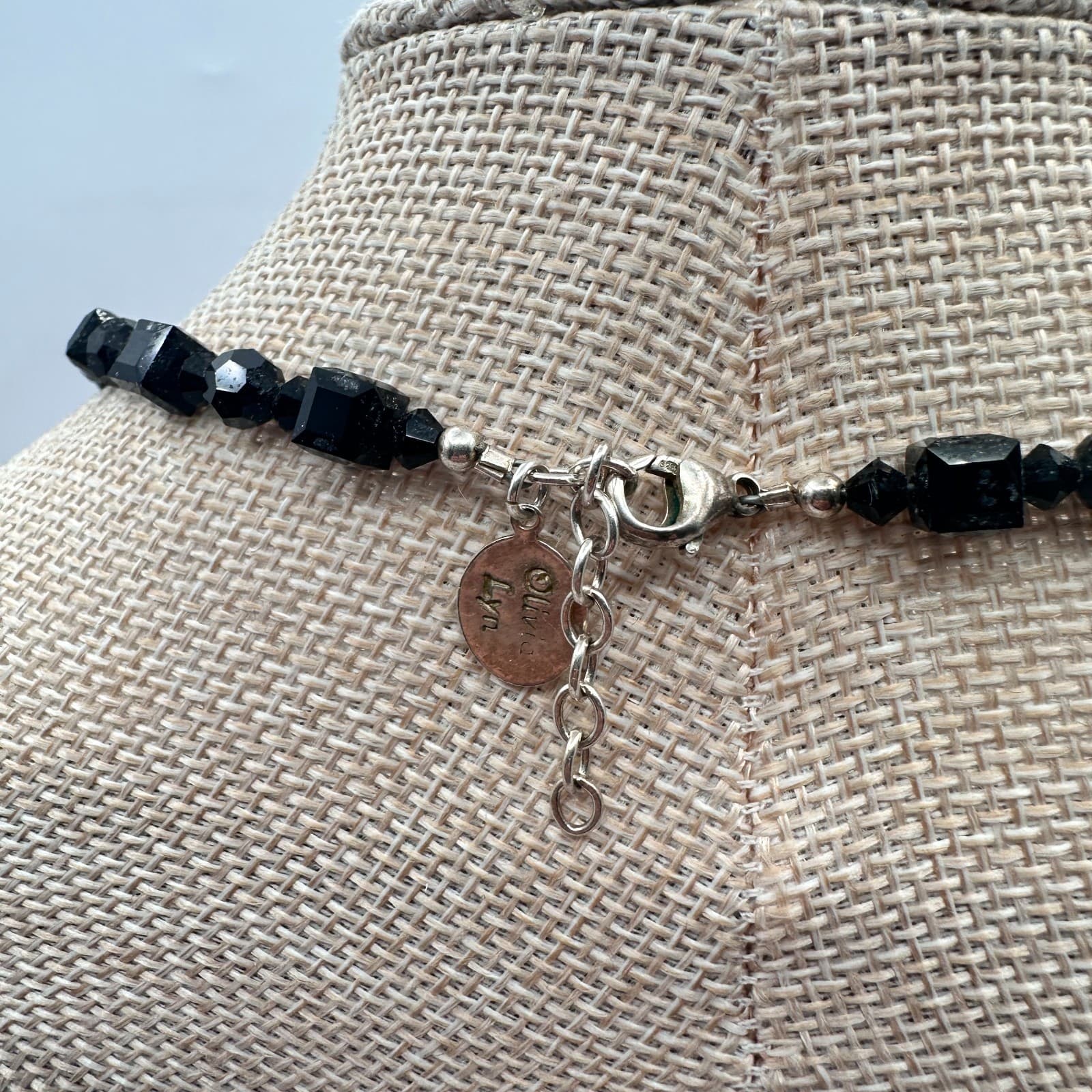 Vintage 80s Beaded Strand Necklace Glass Cube Round Multi Shape Black - Thumbnail 6