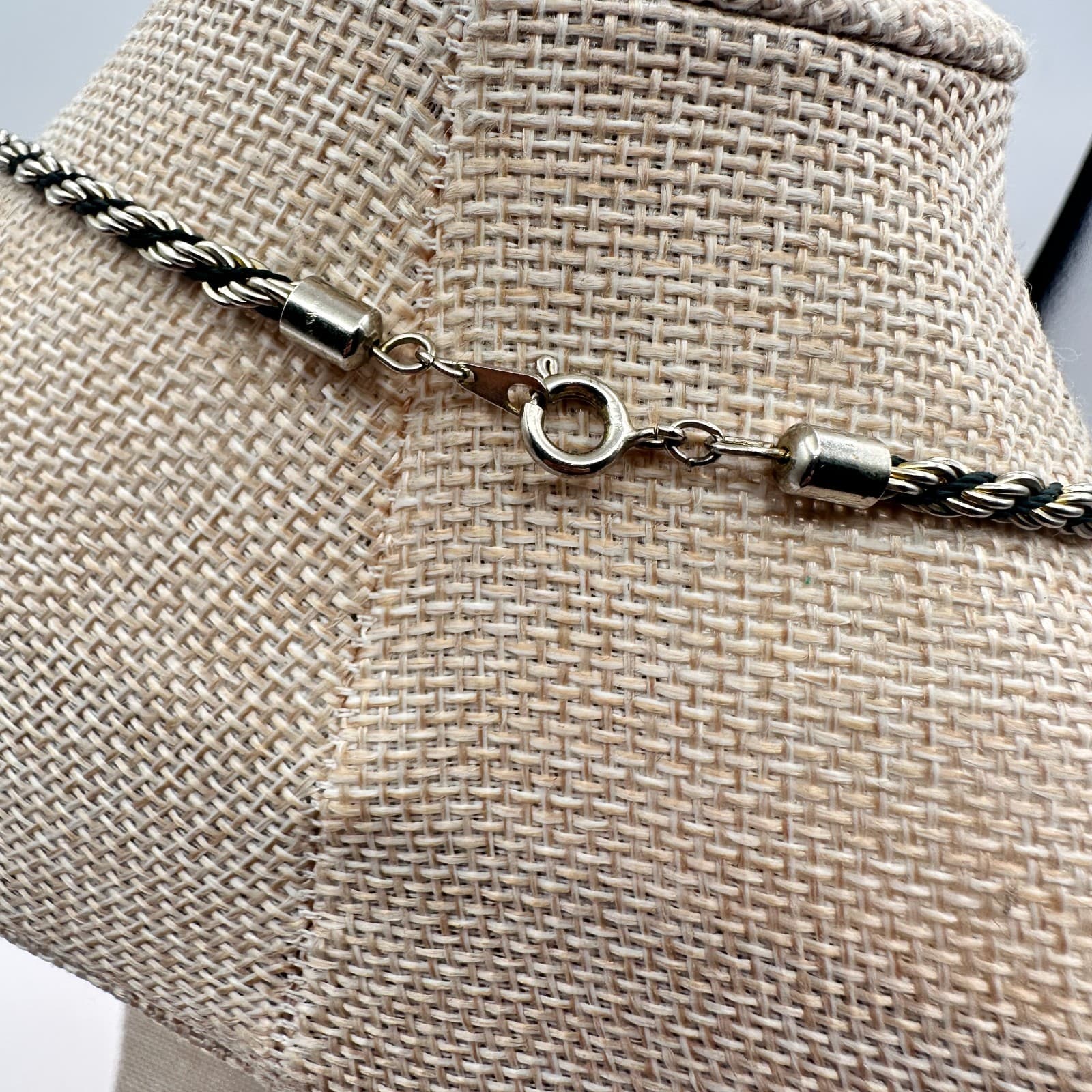 Vintage 80s Harlequin Mask Pendant Necklace Rope Chain Multi Color Gold Tone - Thumbnail 5