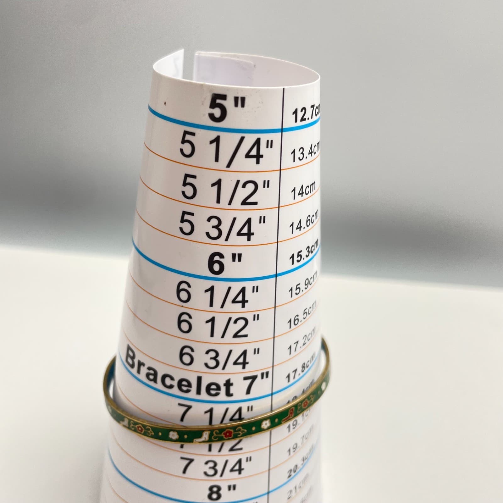 Vintage 80s Green Floral Enamel Bangle Bracelet Gold Tone Boho Fashion Jewelry - Thumbnail 9