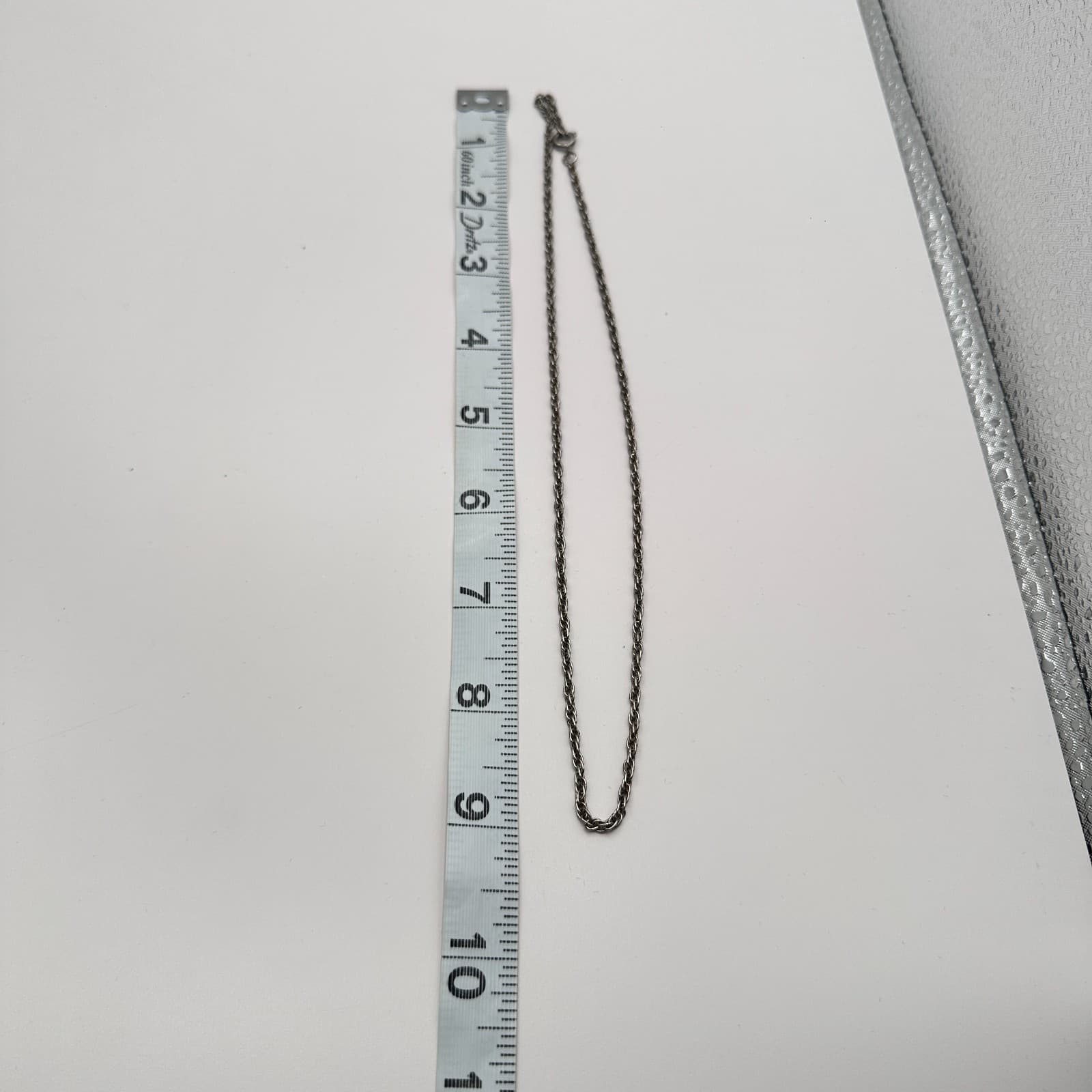 Vintage 90s Silver Tone Twisted Rope Chain Necklace Minimalist Fashion Jewelry - Thumbnail 6