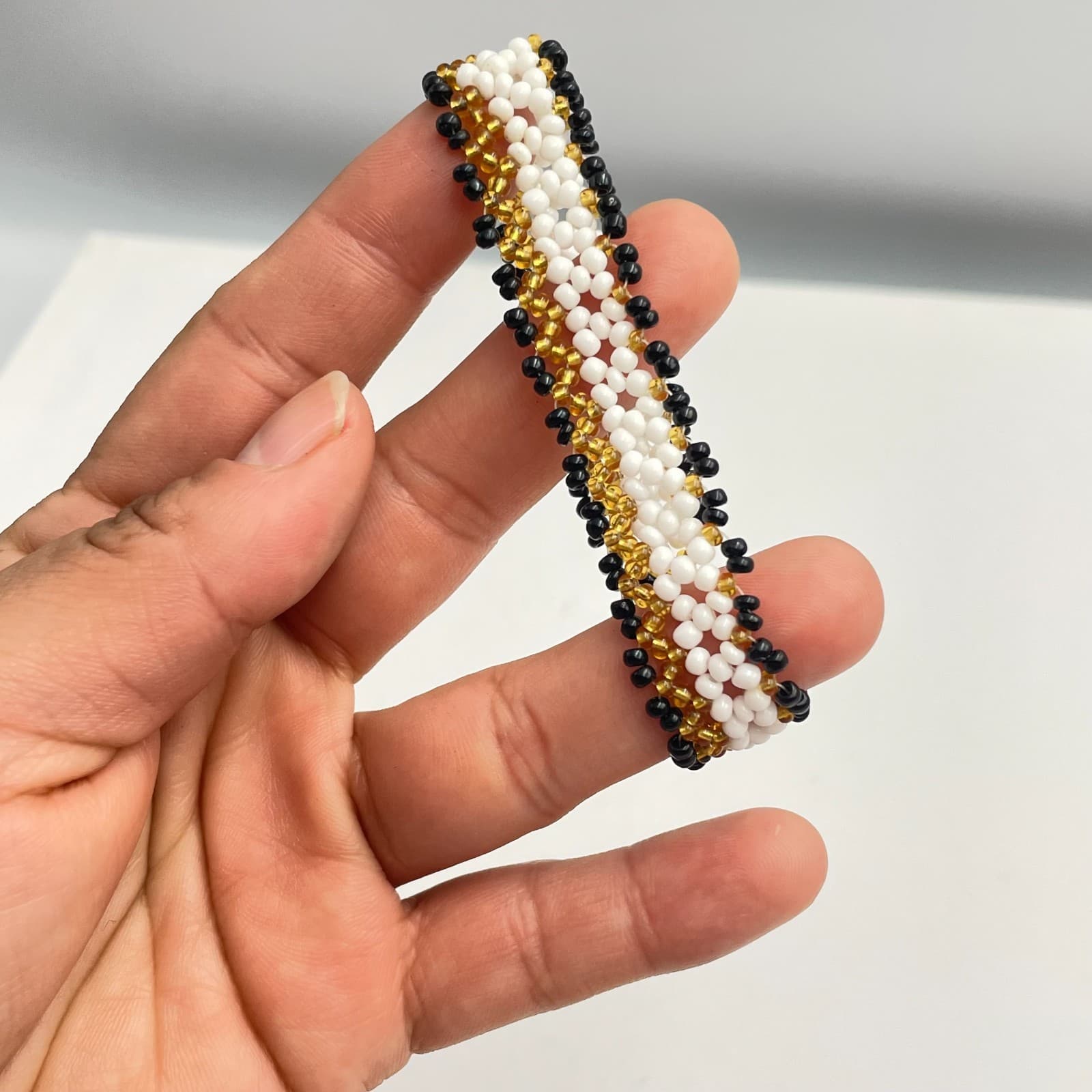 Vintage Y2K Seed Beaded Hand Bracelet Boho Women's Classic Fashion Jewelry - Thumbnail 3