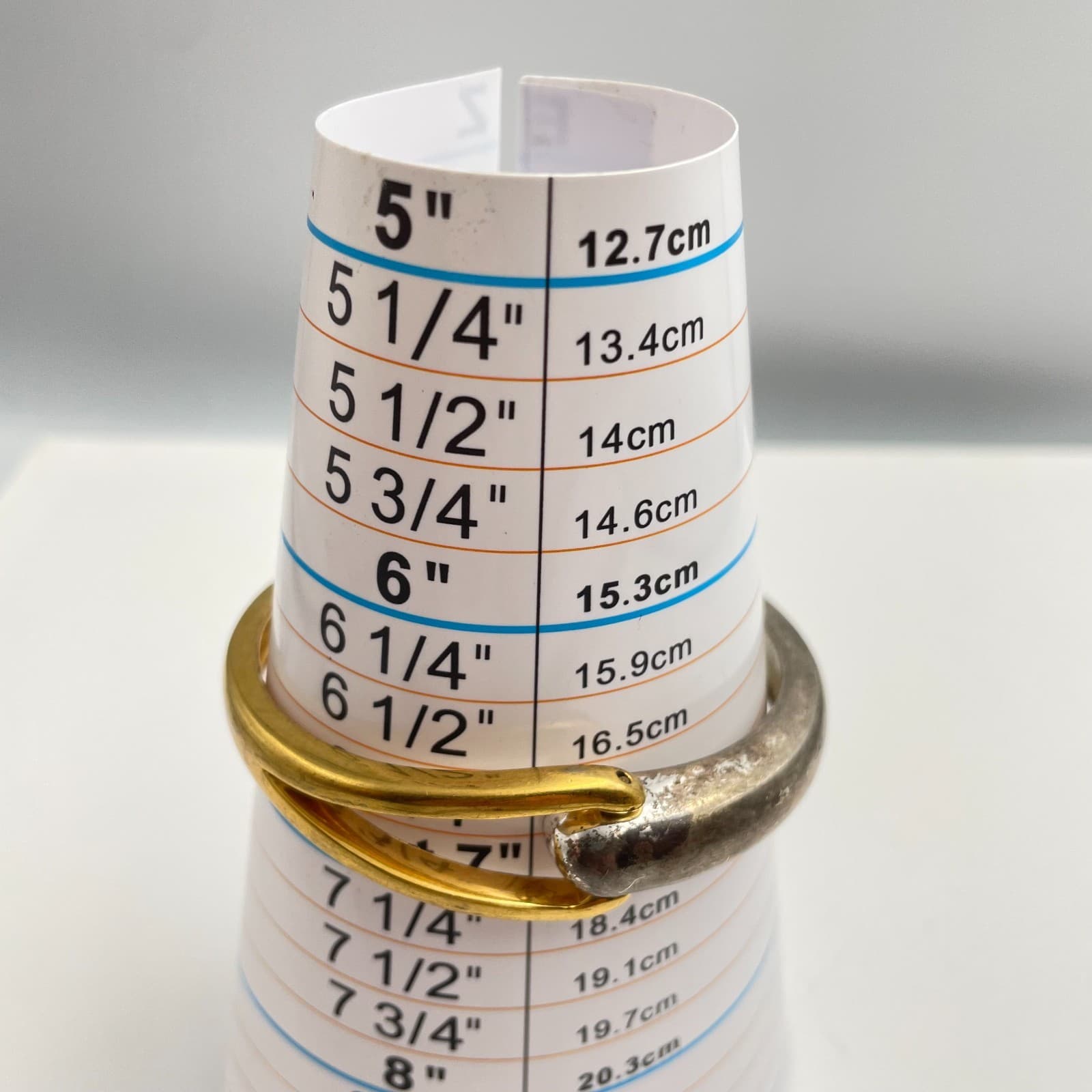 Vintage 90s Two Tone Hinged Metal Bangle Bracelet Minimalist Fashion Jewelry - Thumbnail 9