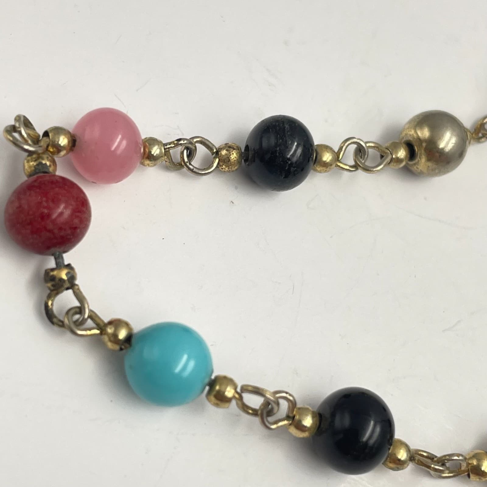 Vintage Y2K Gold Tone Beaded Link Bracelet Boho Women's Classic Fashion Jewelry - Thumbnail 3