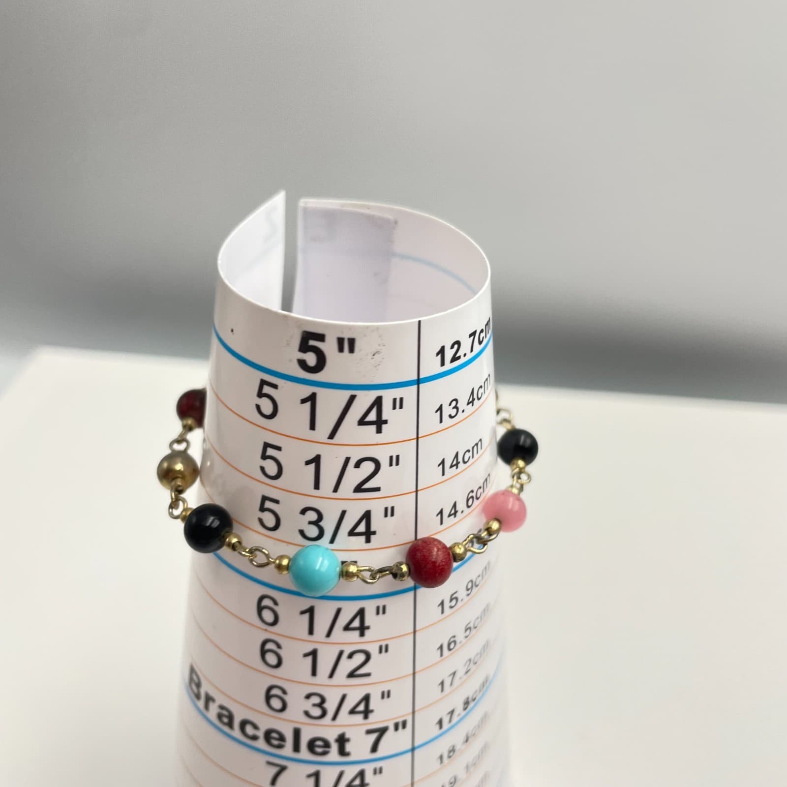 Vintage Y2K Gold Tone Beaded Link Bracelet Boho Women's Classic Fashion Jewelry - Thumbnail 9