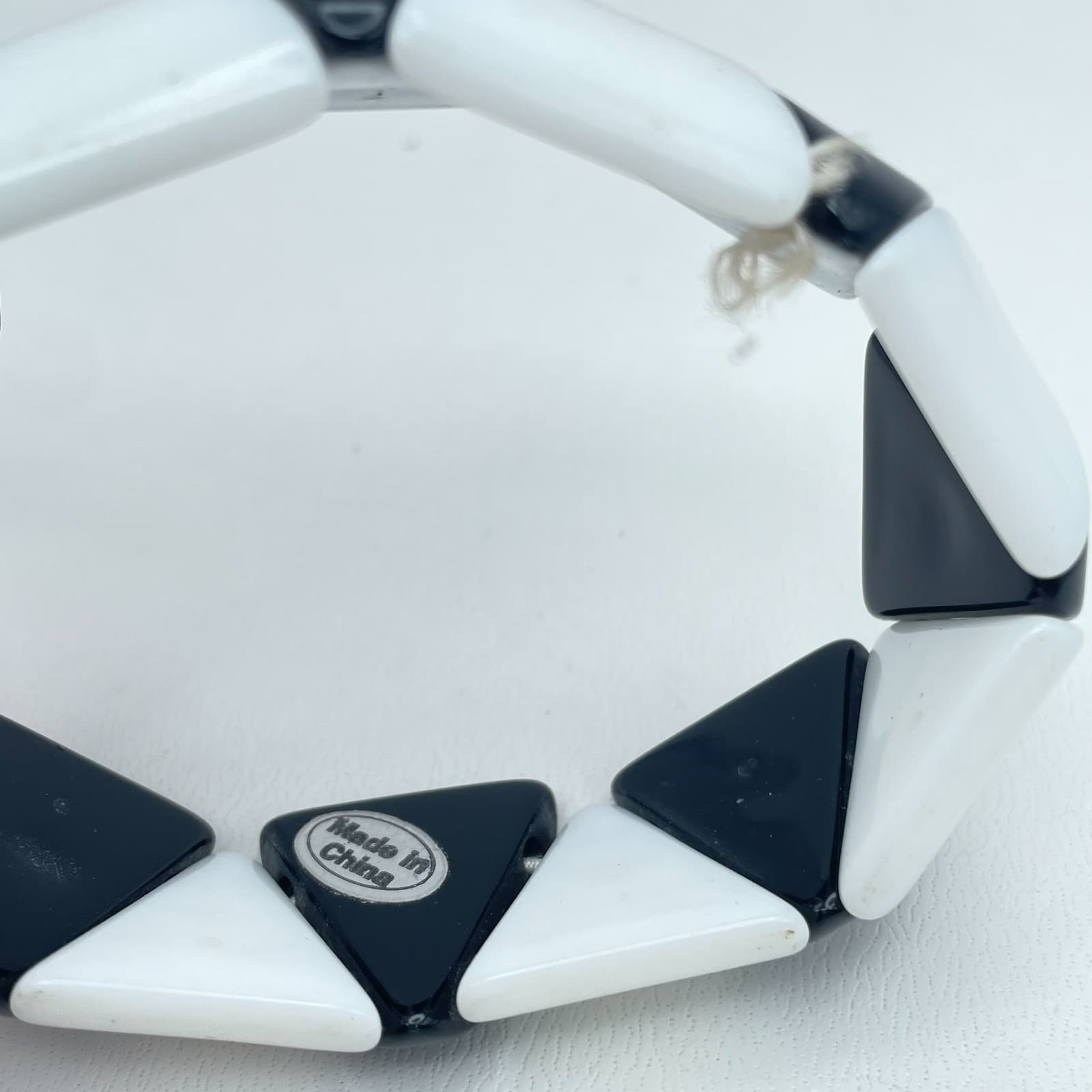 Vintage Y2K Coach Black White Geometric Enamel Bangle Mod Deco Fashion Jewelry - Thumbnail 6