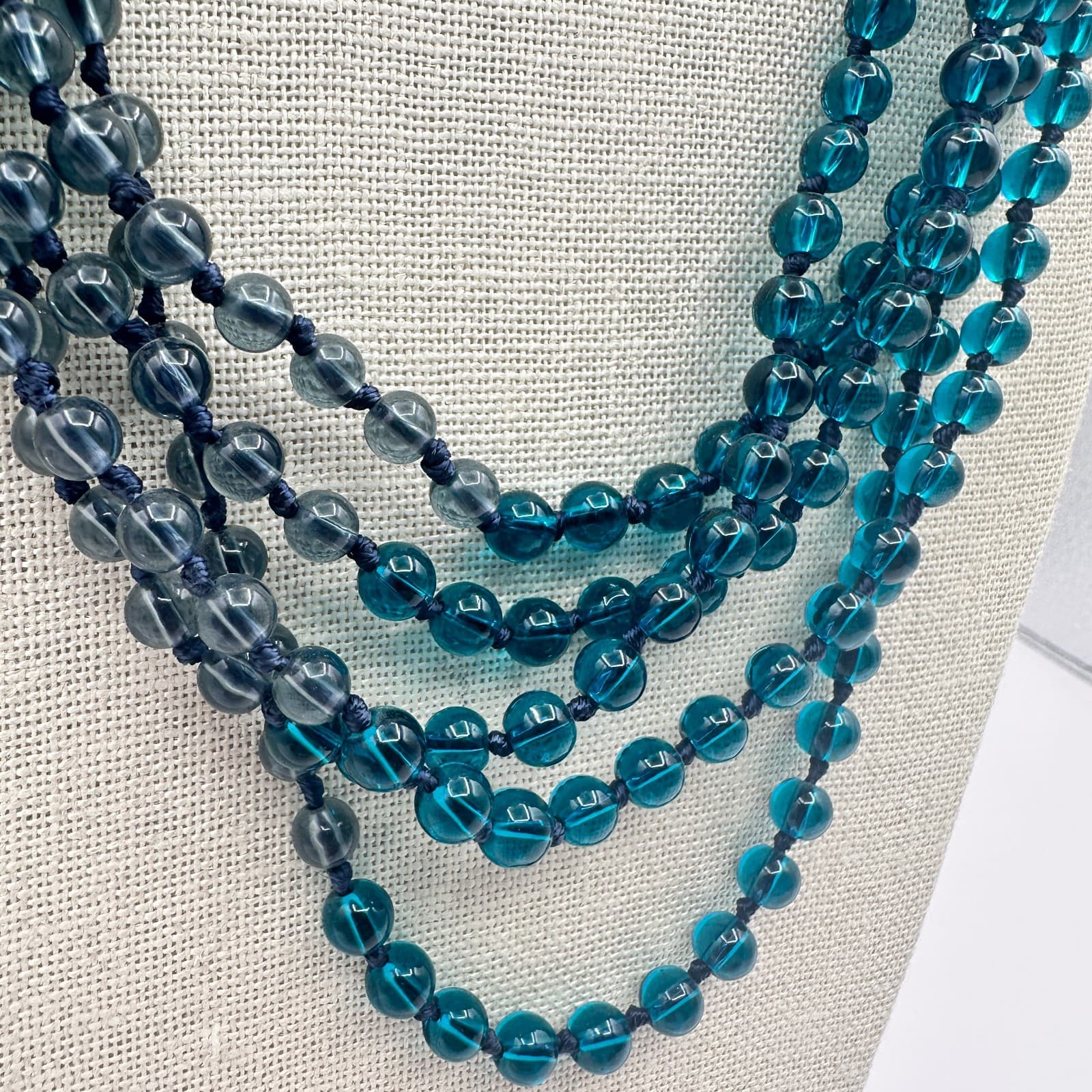 Vintage Y2K Multi Strand Beaded Necklace Statement Women's Classic Jewelry - Thumbnail 4