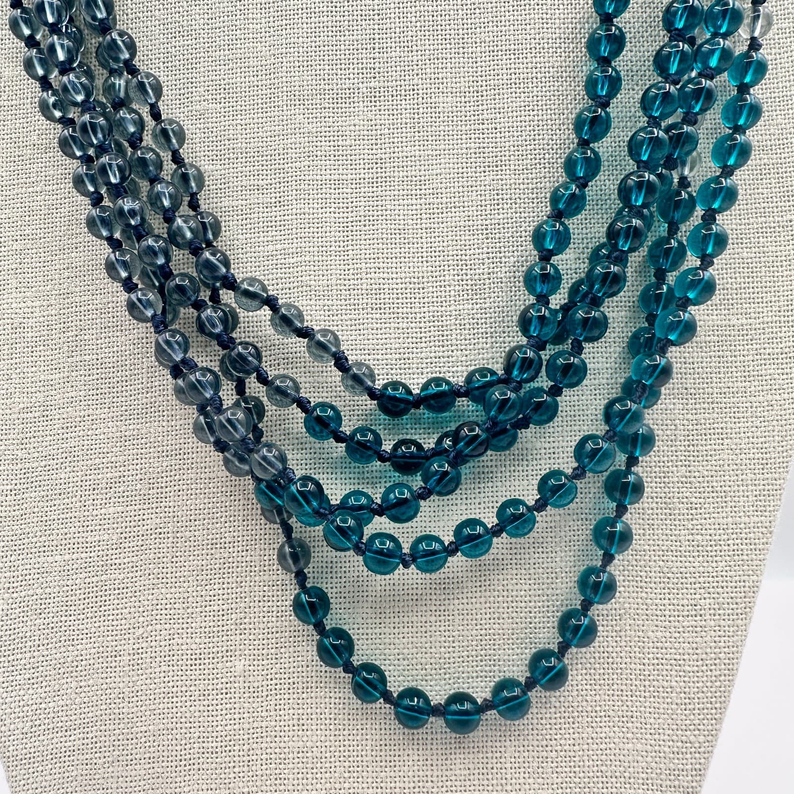 Vintage Y2K Multi Strand Beaded Necklace Statement Women's Classic Jewelry - Thumbnail 2