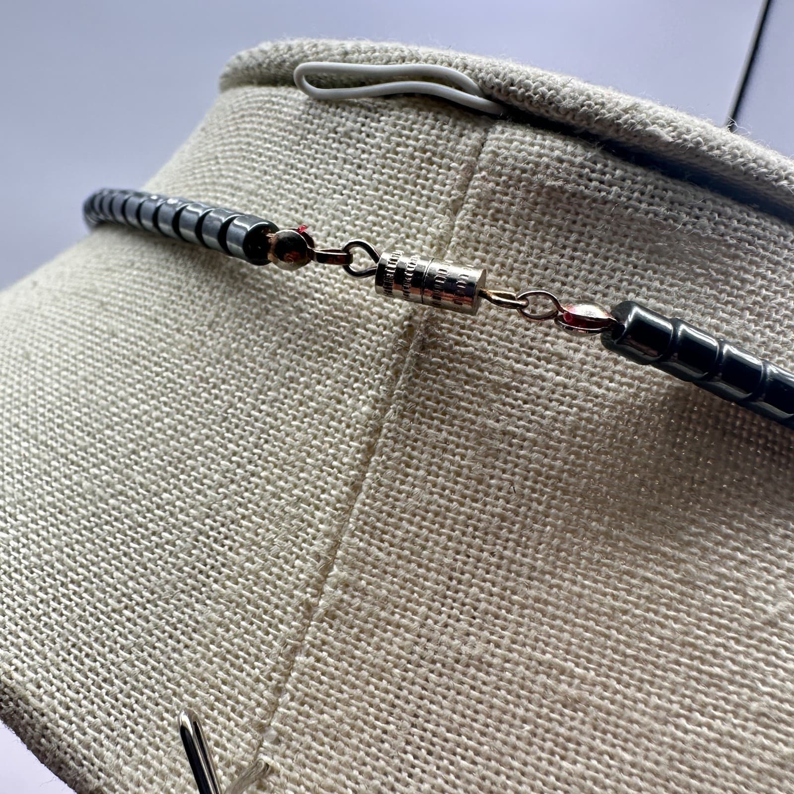 Vintage Y2K Hematite Metallic Grey Beaded Necklace Boho Women's Classic Jewelry - Thumbnail 6