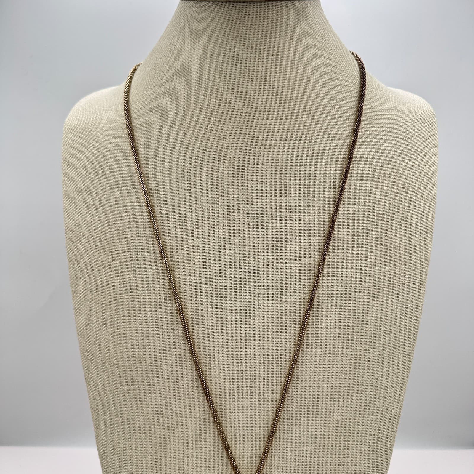 Vintage Y2K Gold Tone Snake Chain Tassel Pendent Necklace Women's Jewelry - Thumbnail 4