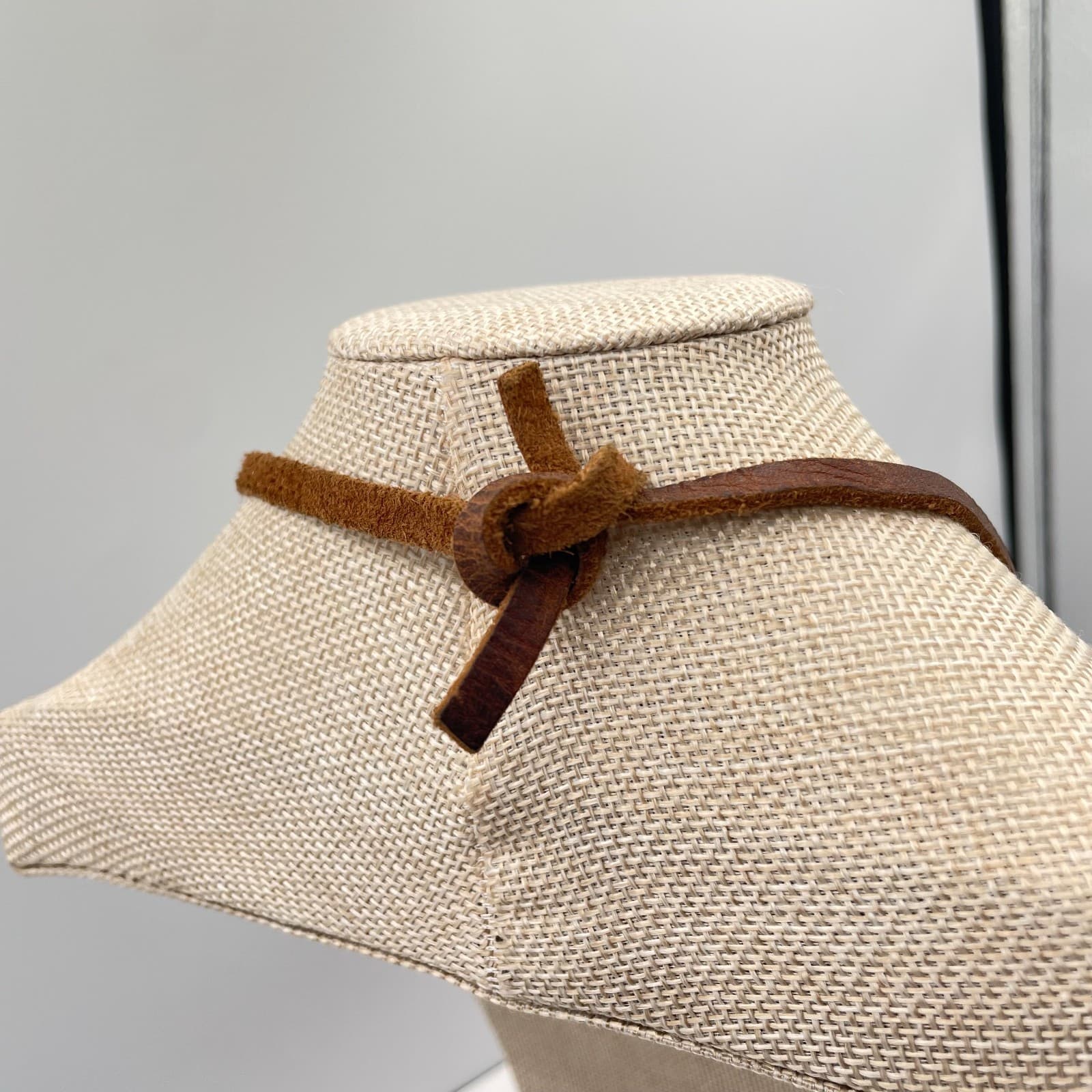 VTG Evil Eye Leather Cord Necklace Blue Protection Amulet Boho Nazar Wire Wrap - Thumbnail 6