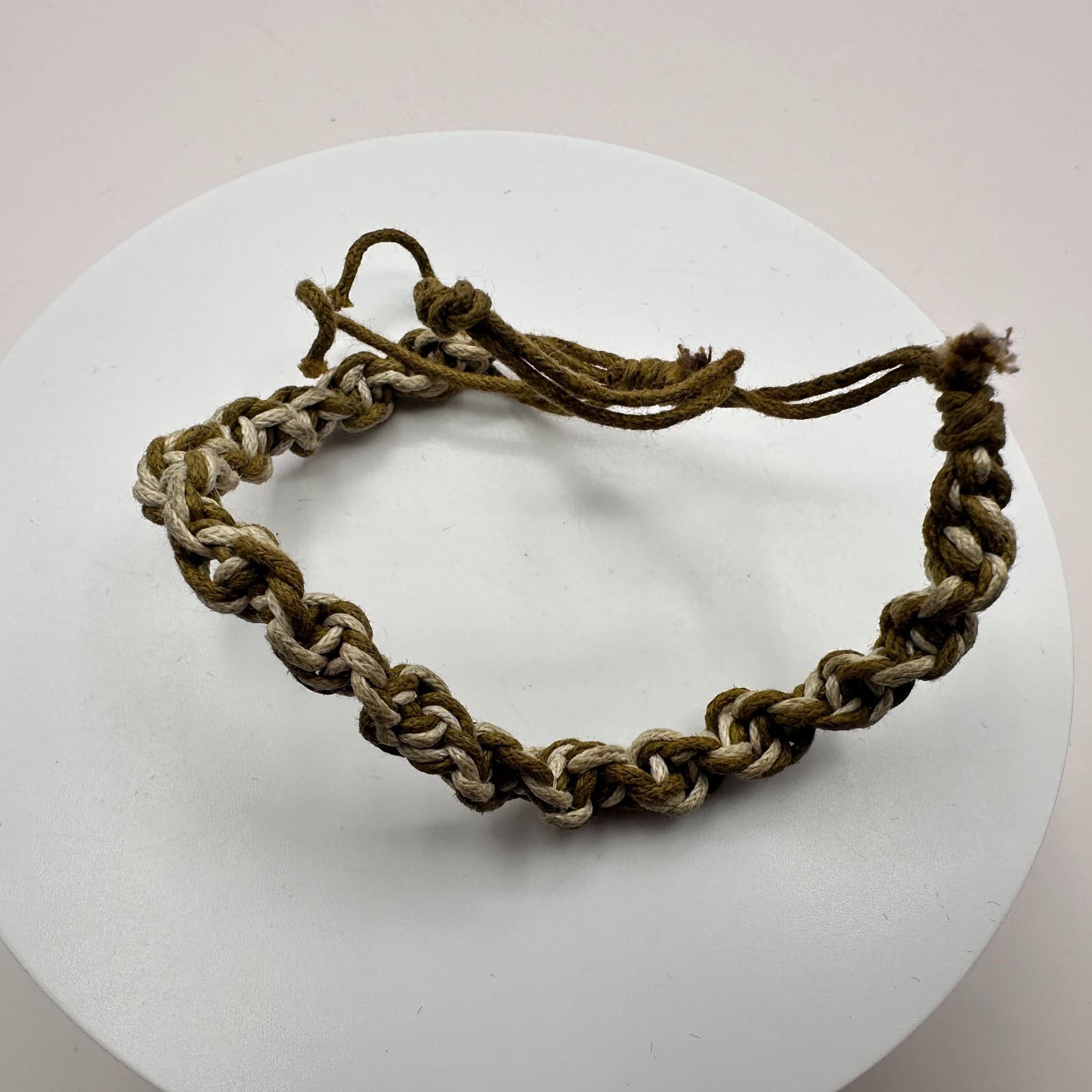 Vintage 90s Braided Hemp Bracelet Macrame Boho Classic Fashion Women's Jewelry - Thumbnail 4