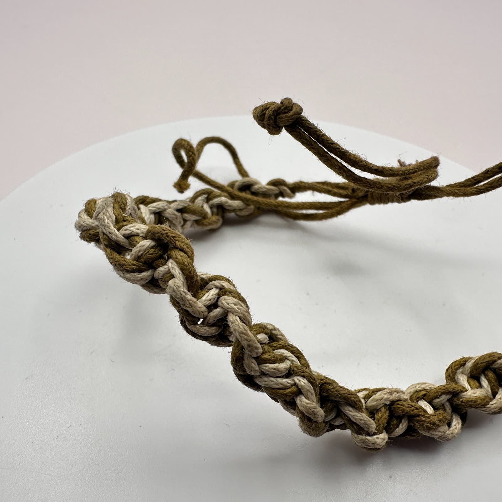 Vintage 90s Braided Hemp Bracelet Macrame Boho Classic Fashion Women's Jewelry - Thumbnail 5