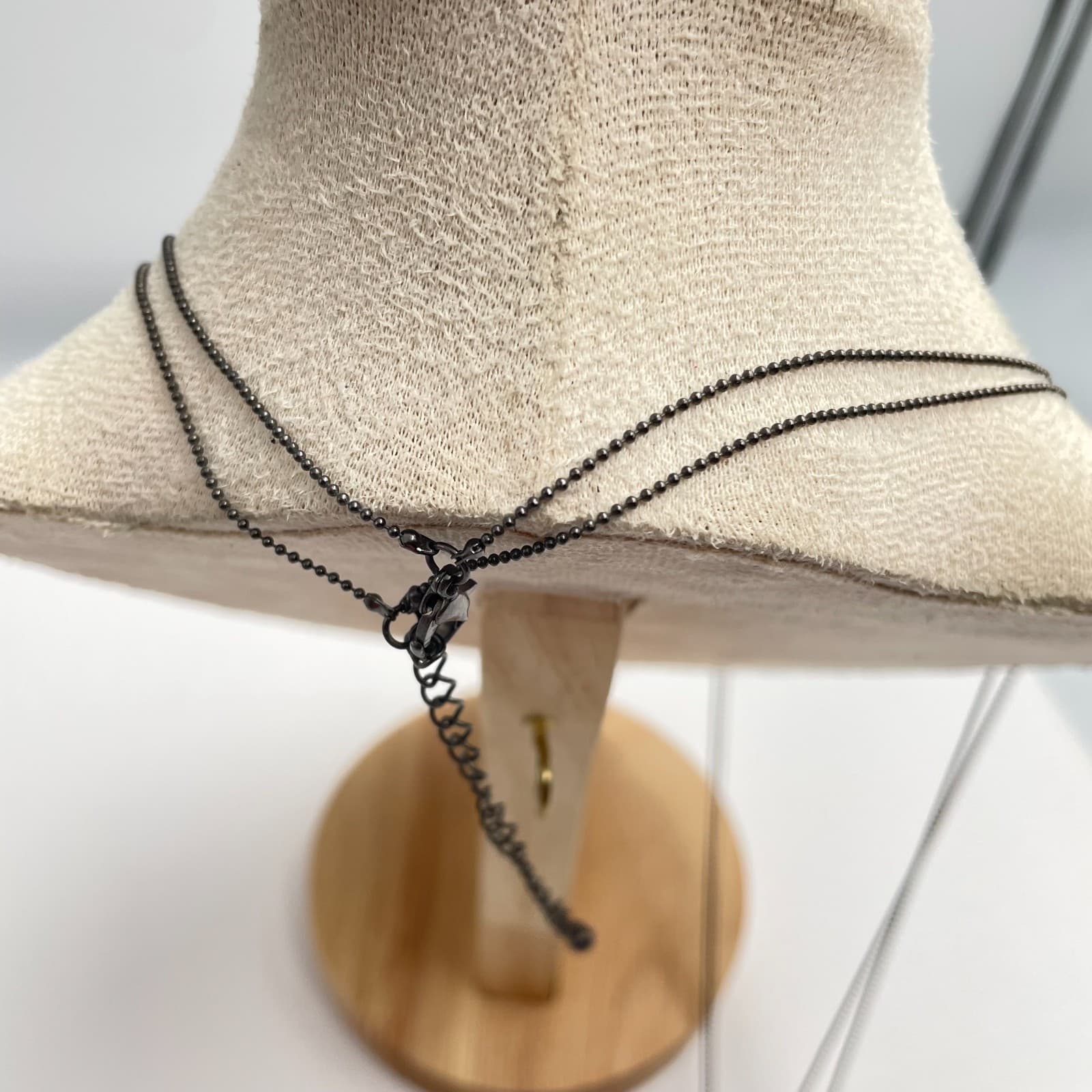 Vintage Y2K Gunmetal Double Layer Spike Rhinestone Horn Pendant Necklace Jewelry - Thumbnail 6