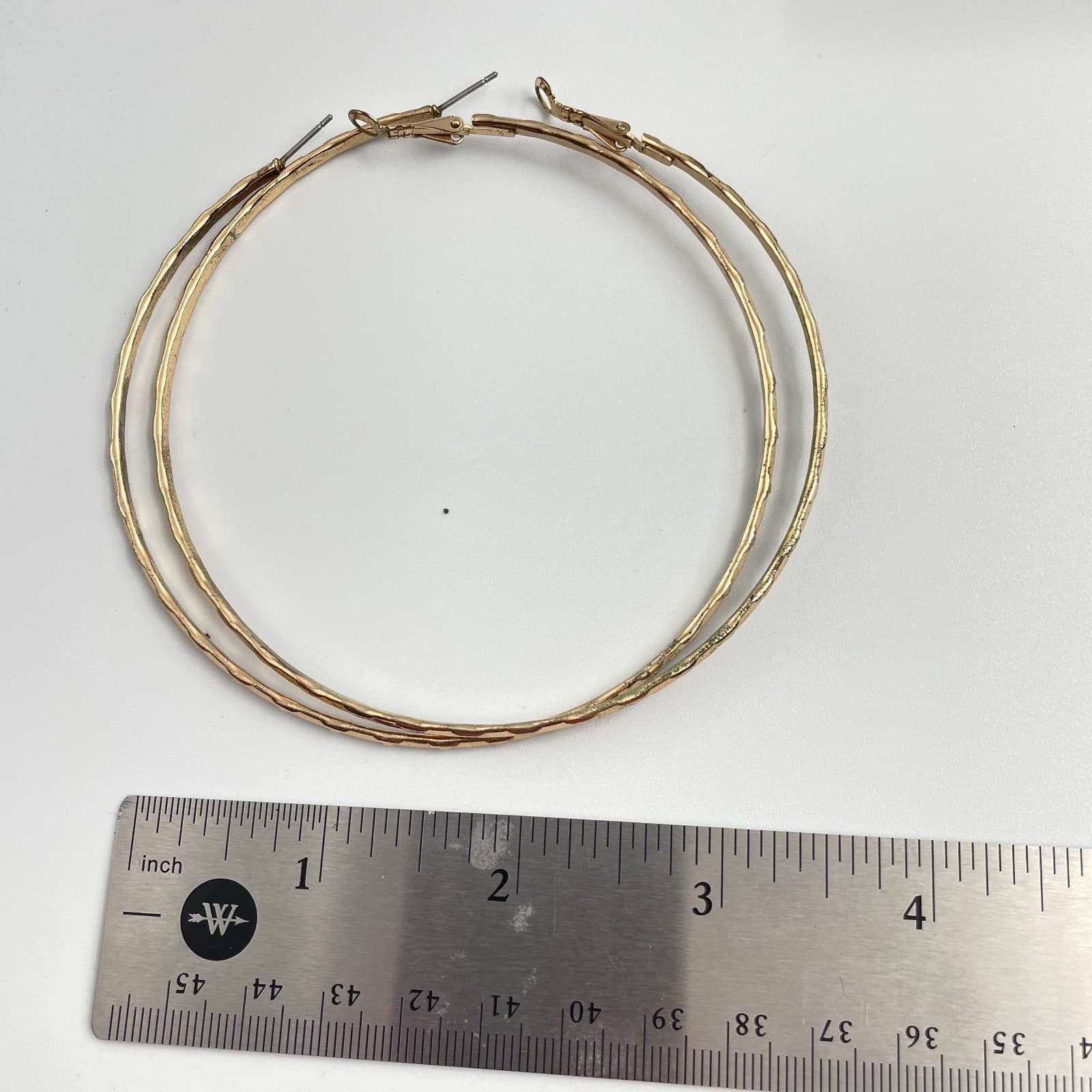 Vintage Y2K Gold/Silver Tone Huge Hoop Earrings Set 2 Pairs Fashion Jewelry - Thumbnail 9