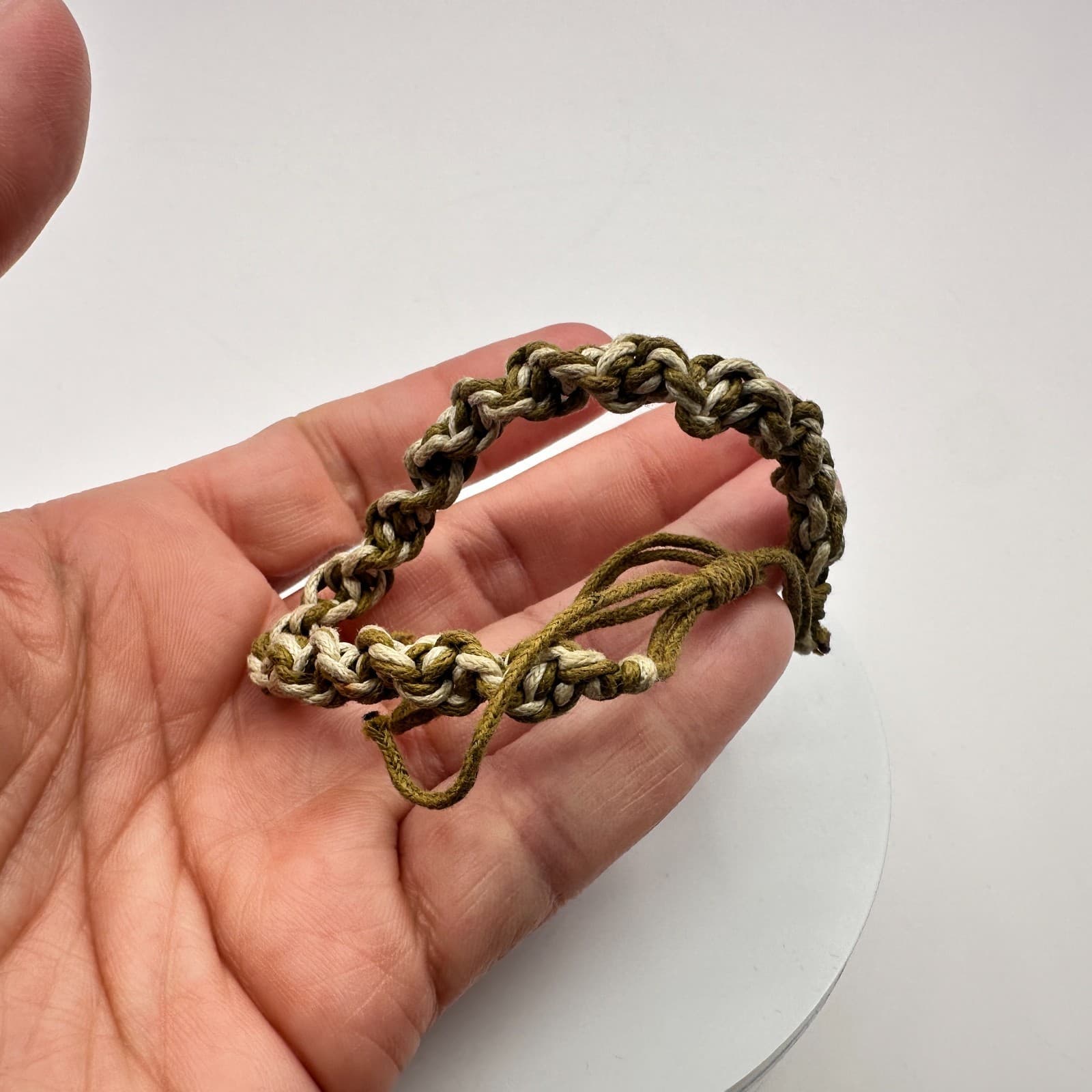 Vintage 90s Braided Hemp Bracelet Macrame Boho Classic Fashion Women's Jewelry - Thumbnail 7