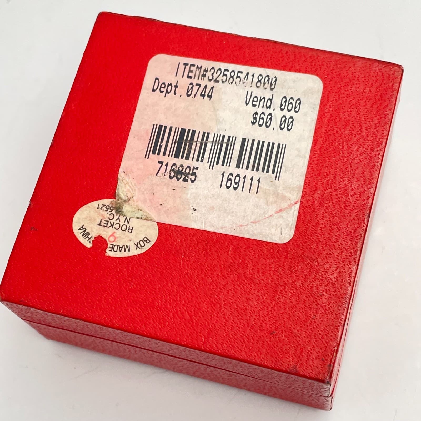 Vintage 80s Macy's Empty Red Gift Box Gold over Silver Tone Replacement Jewelry - Thumbnail 6