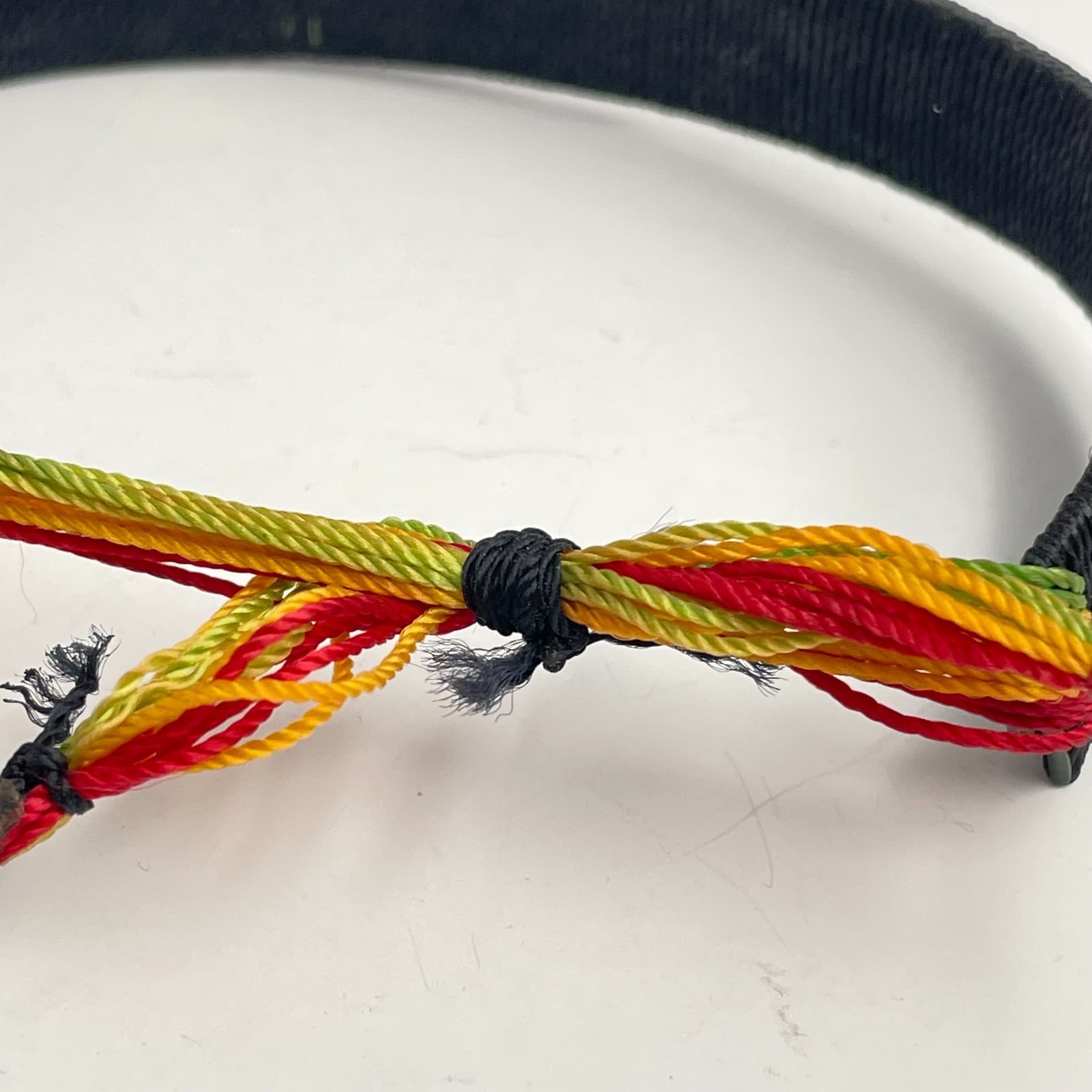 Vintage 90s Stephanie Name Bracelet Woven Fabric Rasta Colors Fashion Jewelry - Thumbnail 5