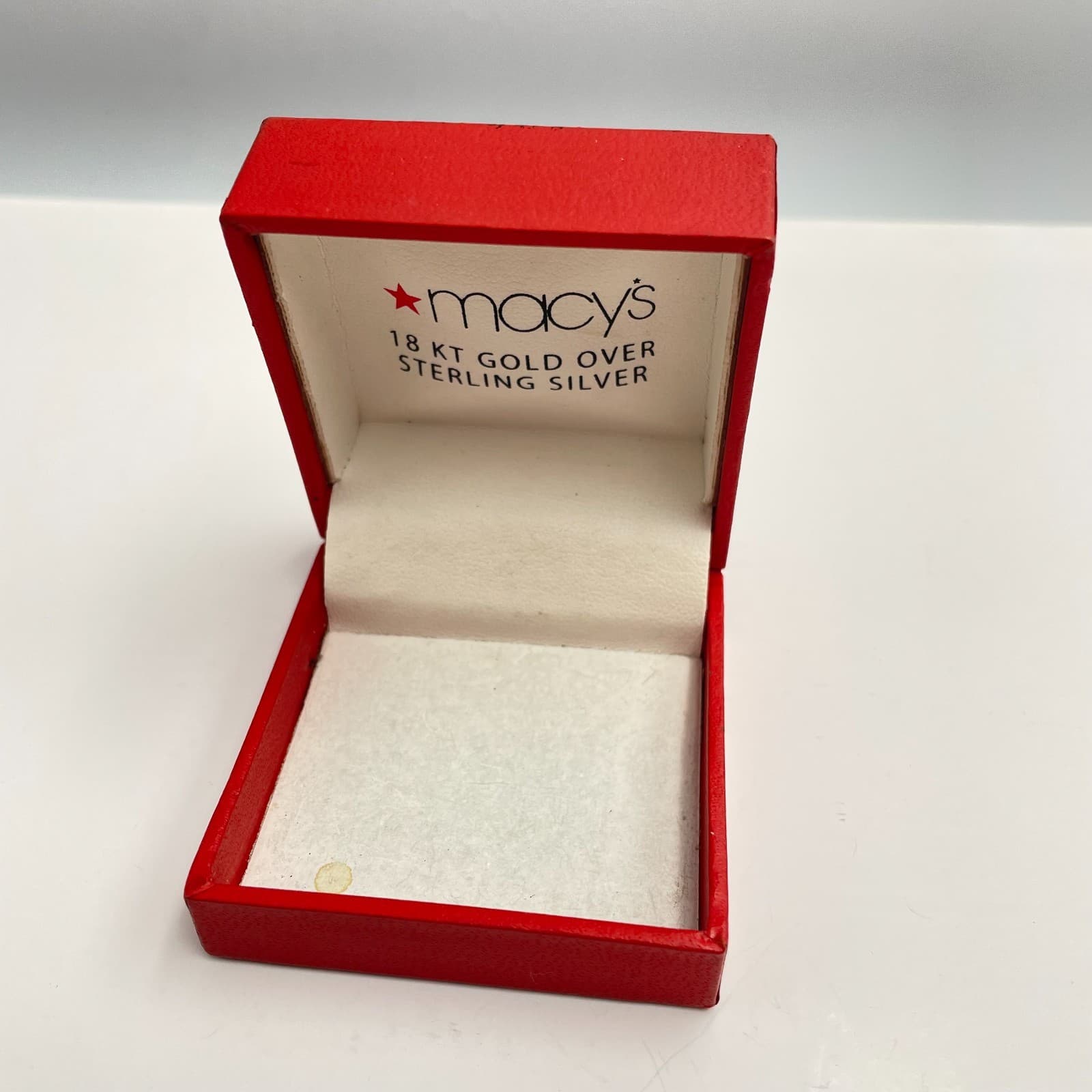 Vintage 80s Macy's Empty Red Gift Box Gold over Silver Tone Replacement Jewelry - Image 1