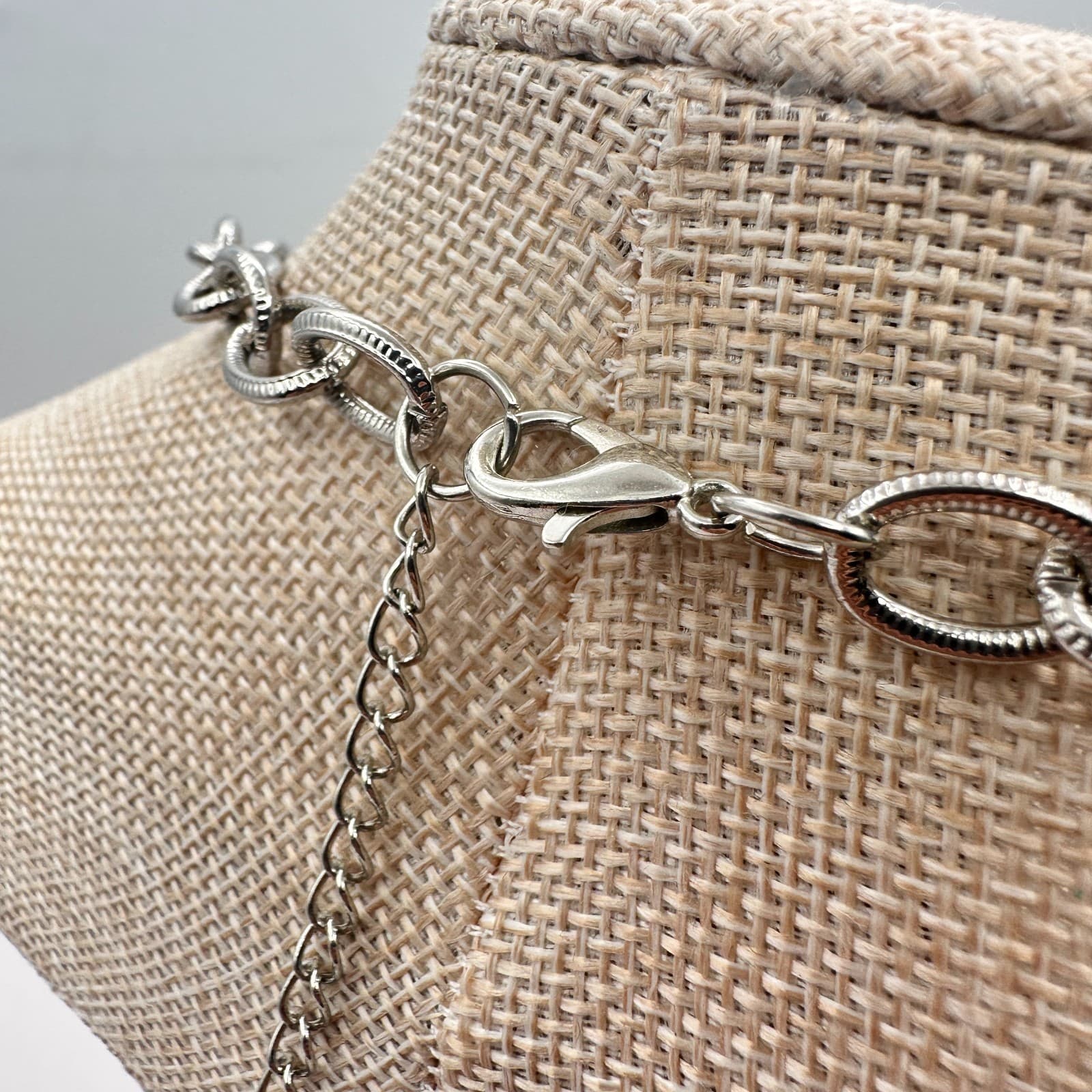 Vintage Y2K Silver Tone Oval Link Chain Long Layering Necklace Classic Jewelry - Thumbnail 5