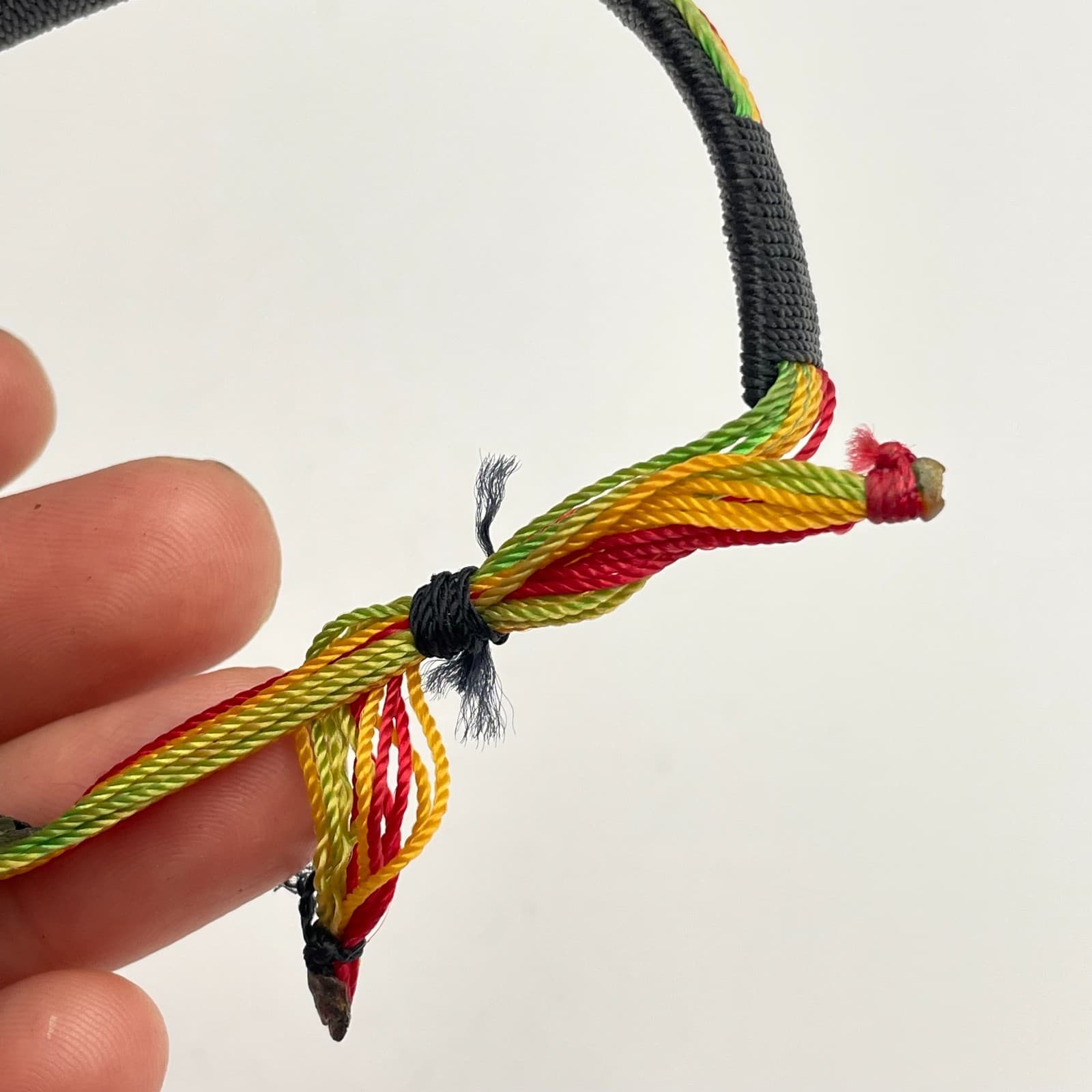 Vintage 90s Stephanie Name Bracelet Woven Fabric Rasta Colors Fashion Jewelry - Thumbnail 4