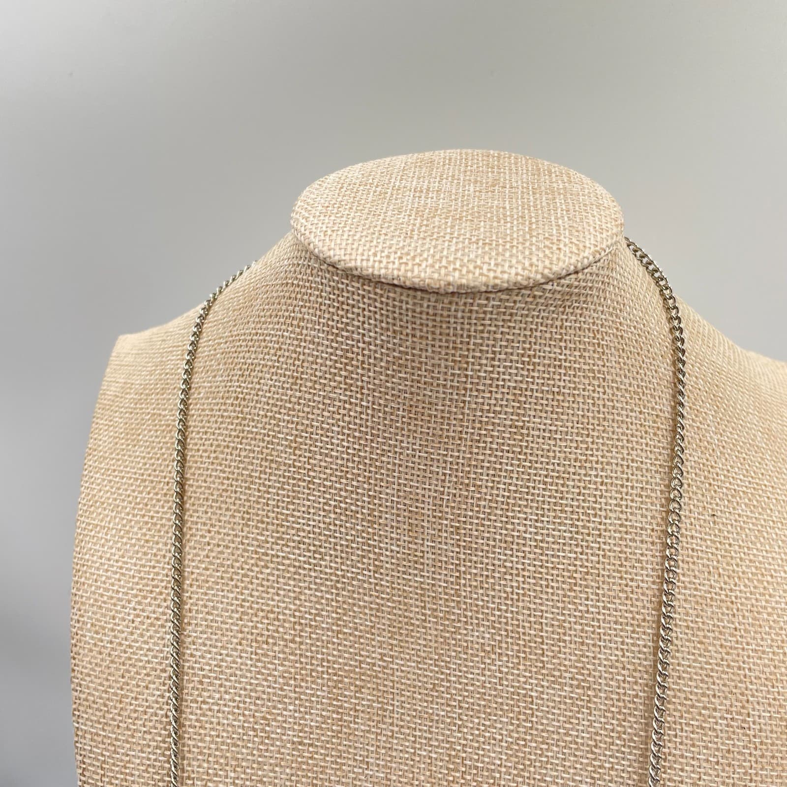 Vintage Boho Long Beaded Necklace Teal Aqua Blue Silver Tone Textured Statement - Thumbnail 2