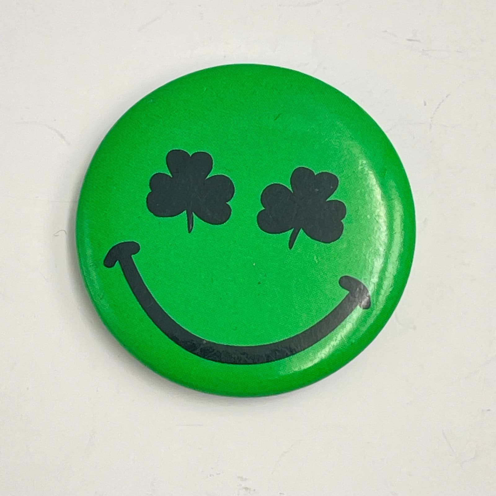 Vintage 80s Hallmark Patrick's Day Pin Shamrock Clover Hearts Smile Face Jewelry - Thumbnail 5