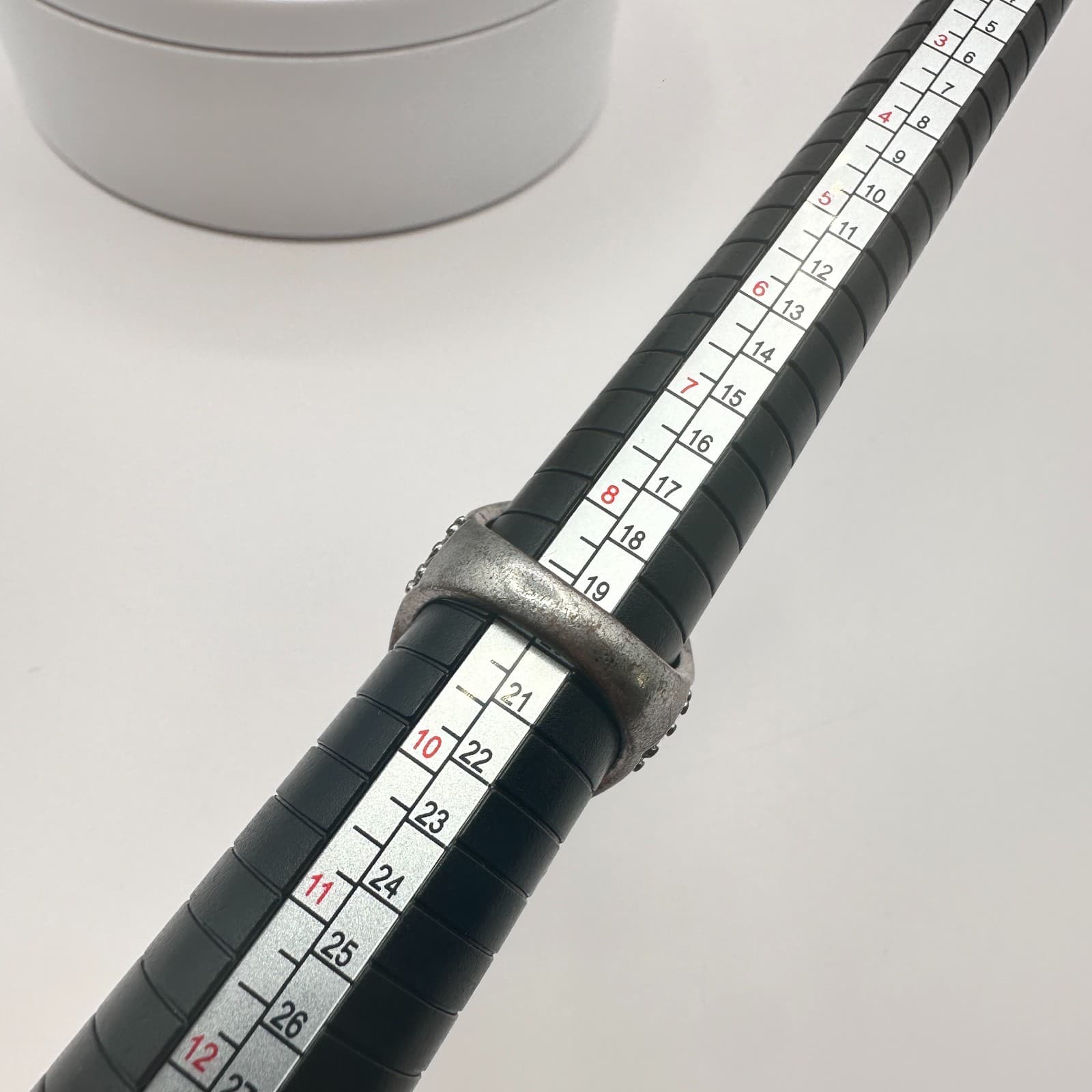 Vintage 80s Silver Tone Black Onyx Statement Ring Oval Faceted Gemstone Jewelry - Thumbnail 7