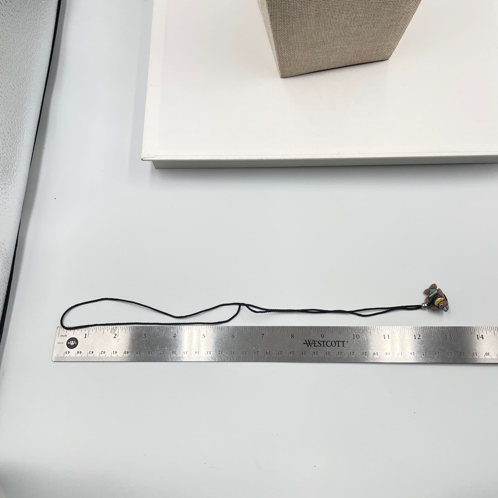 Vintage Hand Painted Ceramic Tropical Fish Pendant Necklace Peru Artisan Jewelry - Thumbnail 8