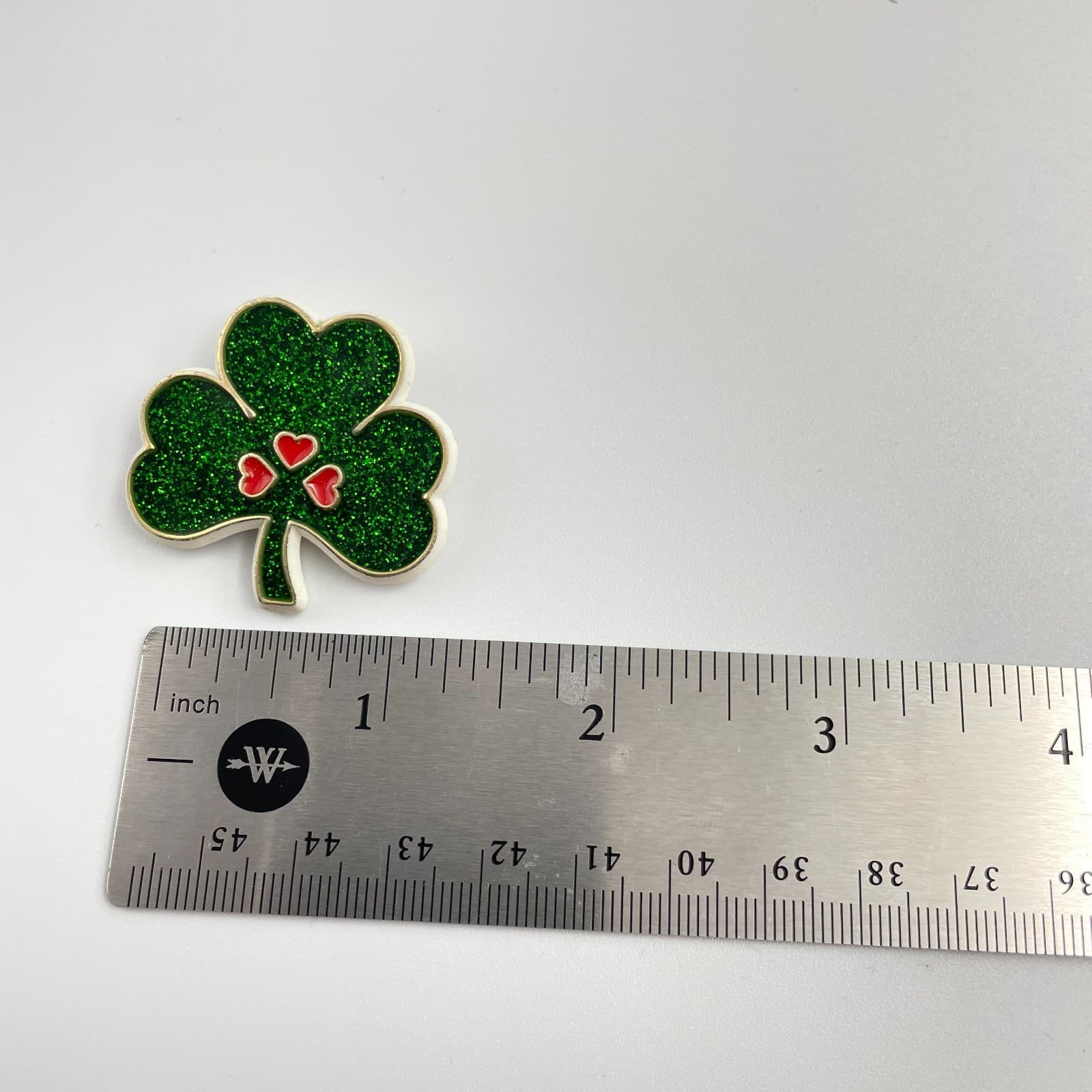 Vintage 80s Hallmark Patrick's Day Pin Shamrock Clover Hearts Smile Face Jewelry - Thumbnail 11