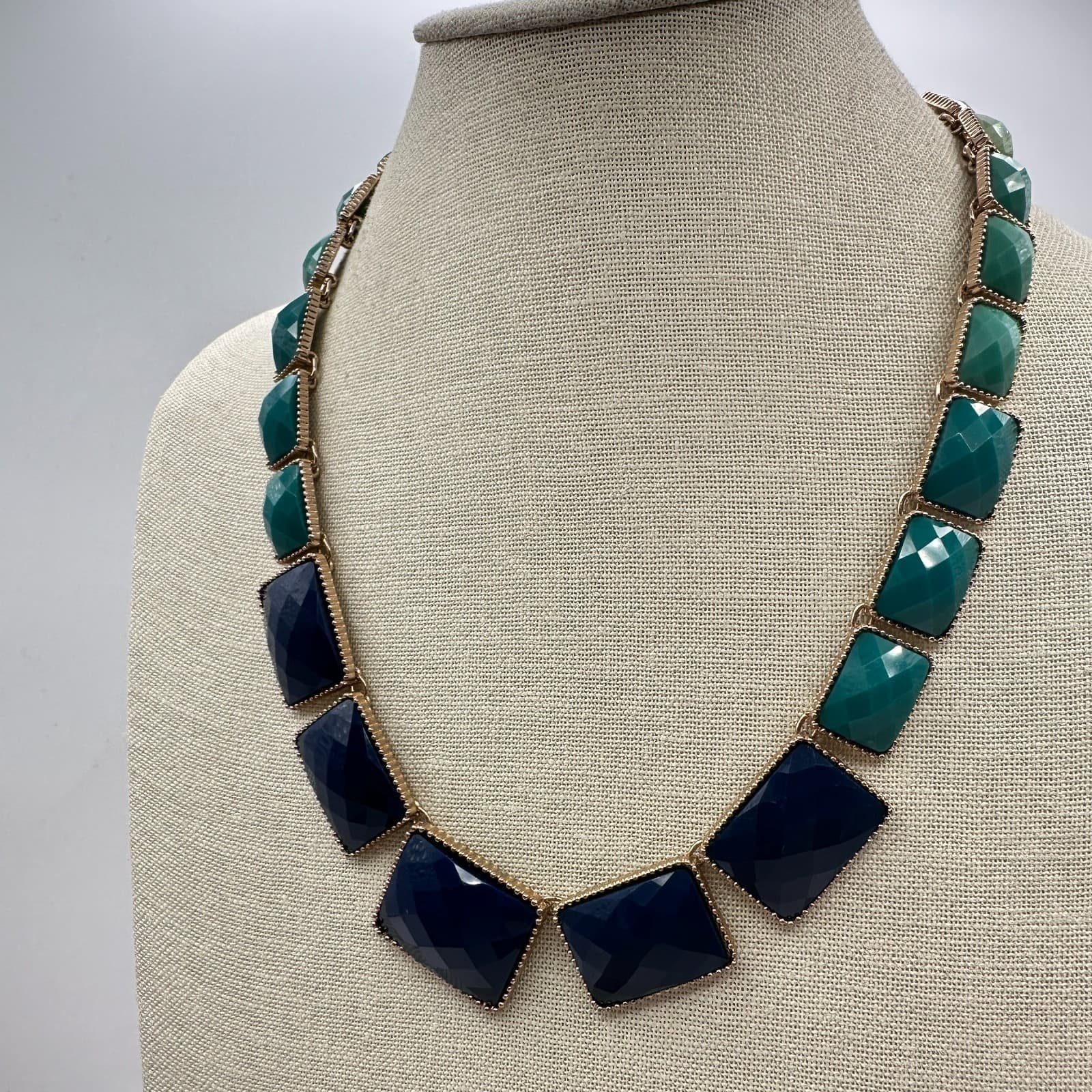 Vintage 90s Gold tone Bib Necklace Statement Boho Women's Classic Jewelry - Thumbnail 4